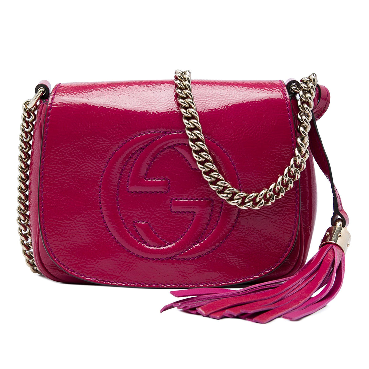 Gucci Small Patent Soho Chain Flap Crossbody