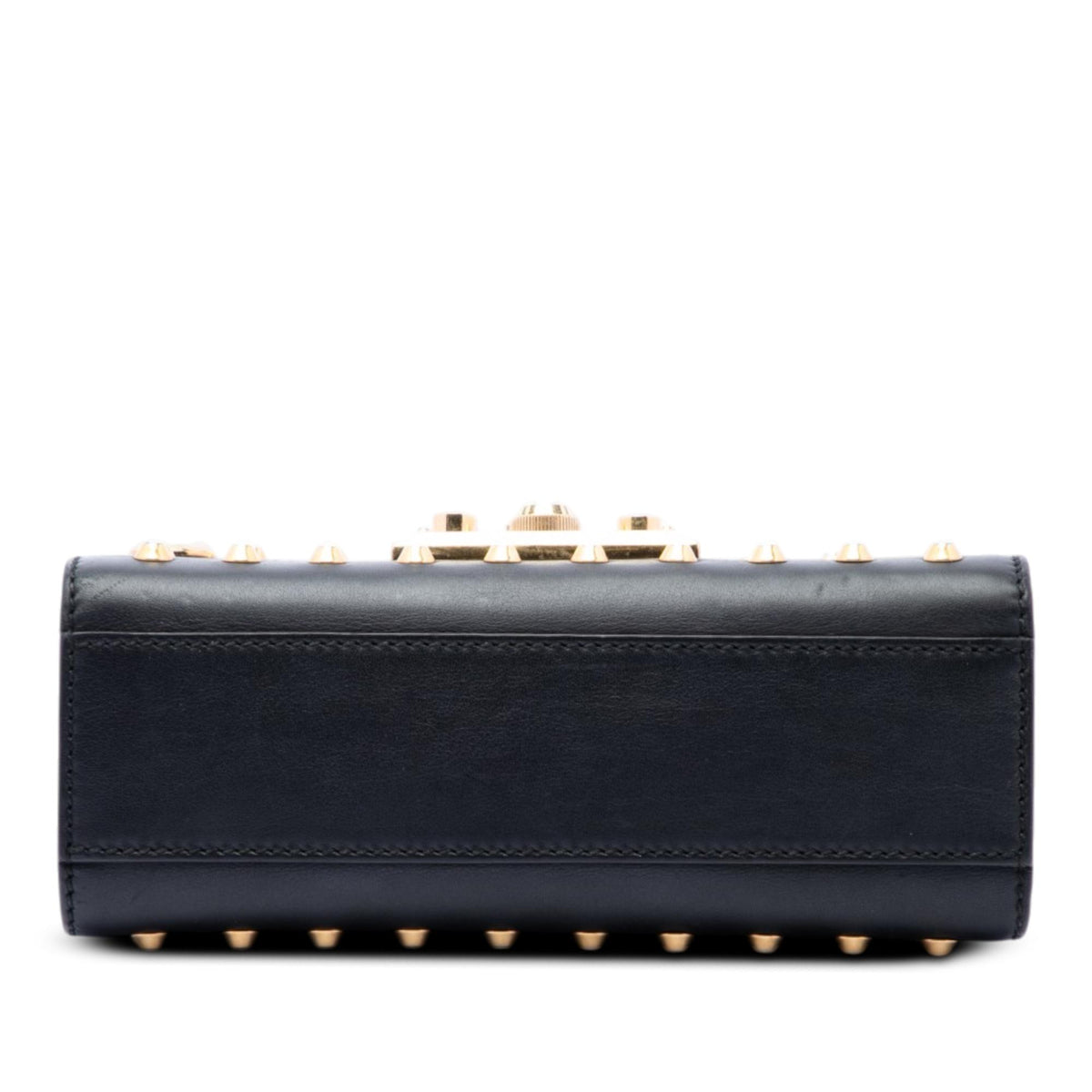 Gucci Small Pearl Studded Leather Padlock Crossbody