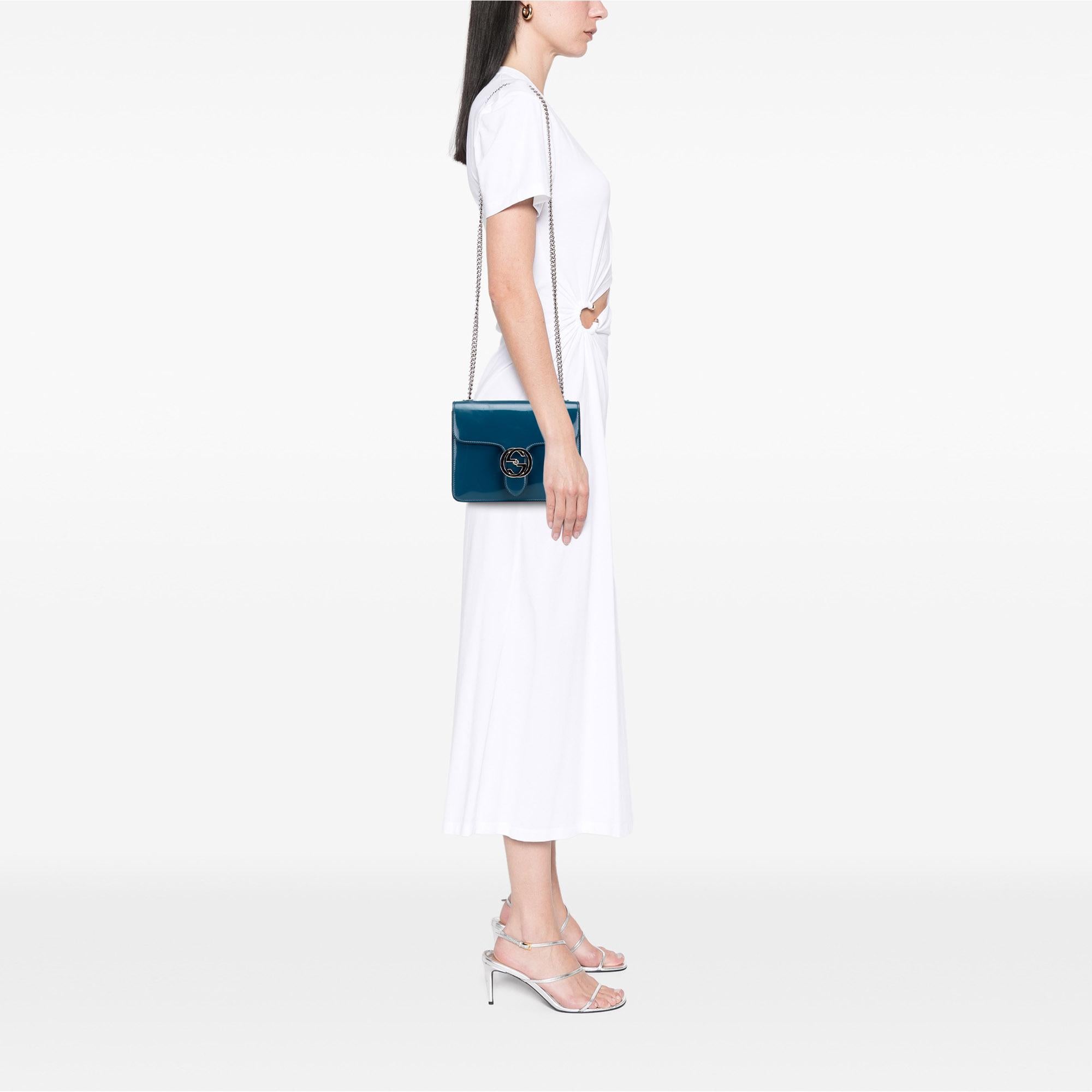 Gucci Small Polished Calfskin Interlocking G Dollar Crossbody