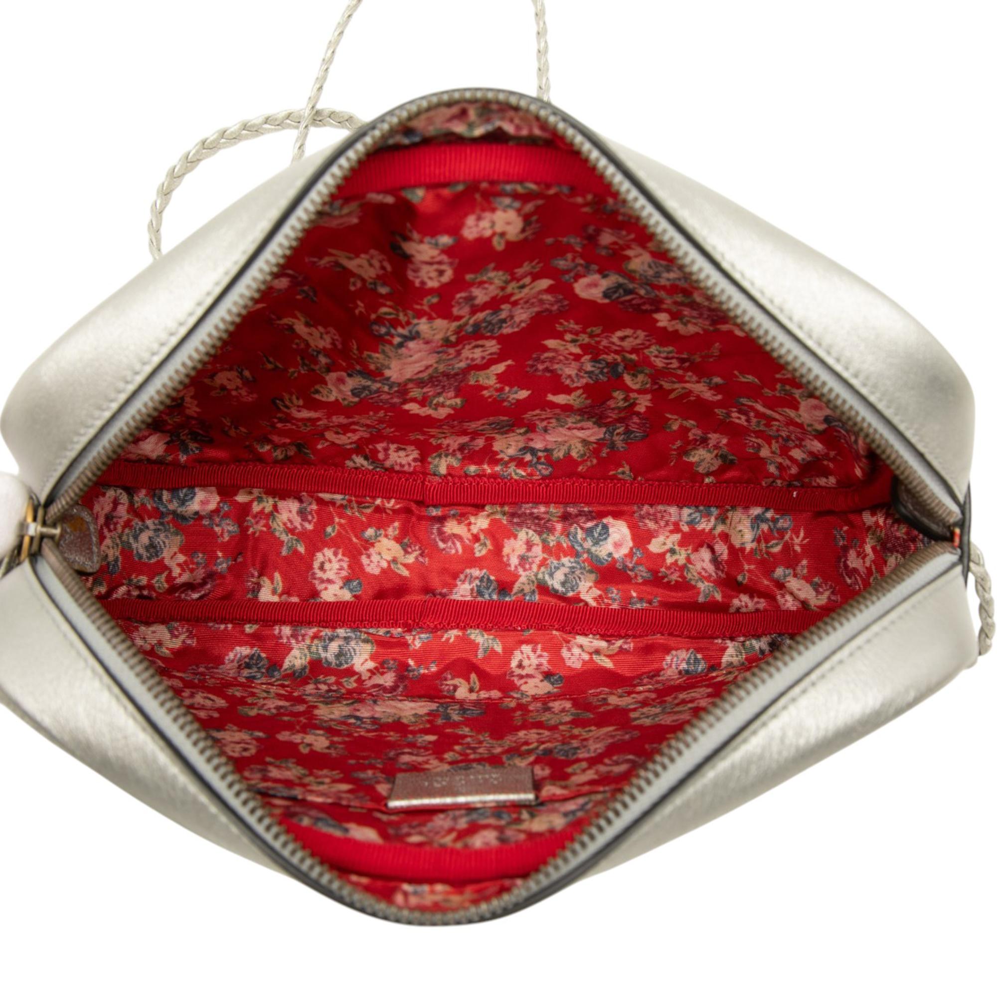 Gucci Small Quilted Metallic Calfskin Web Trapuntata Crossbody