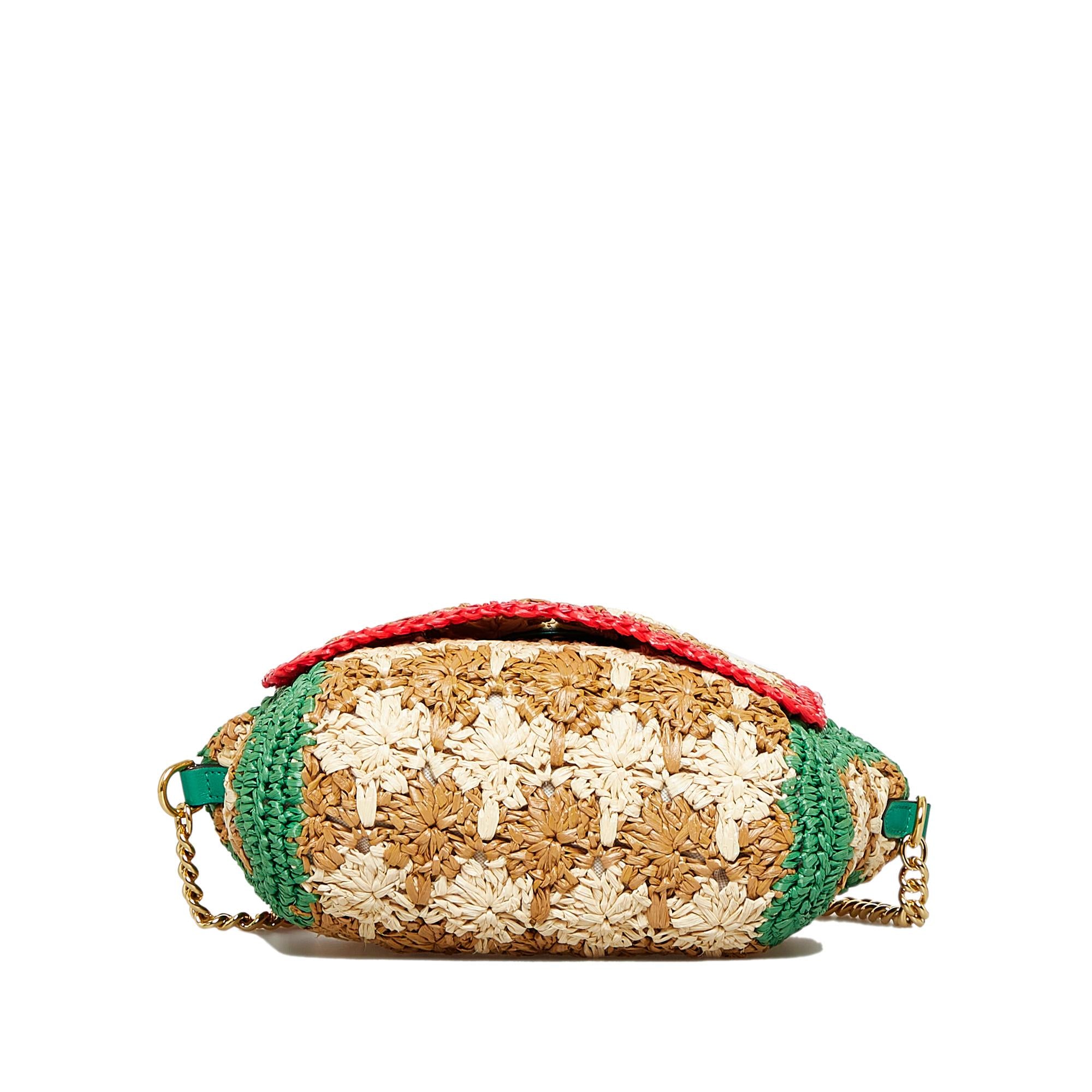 Gucci Small Raffia GG Marmont Crossbody