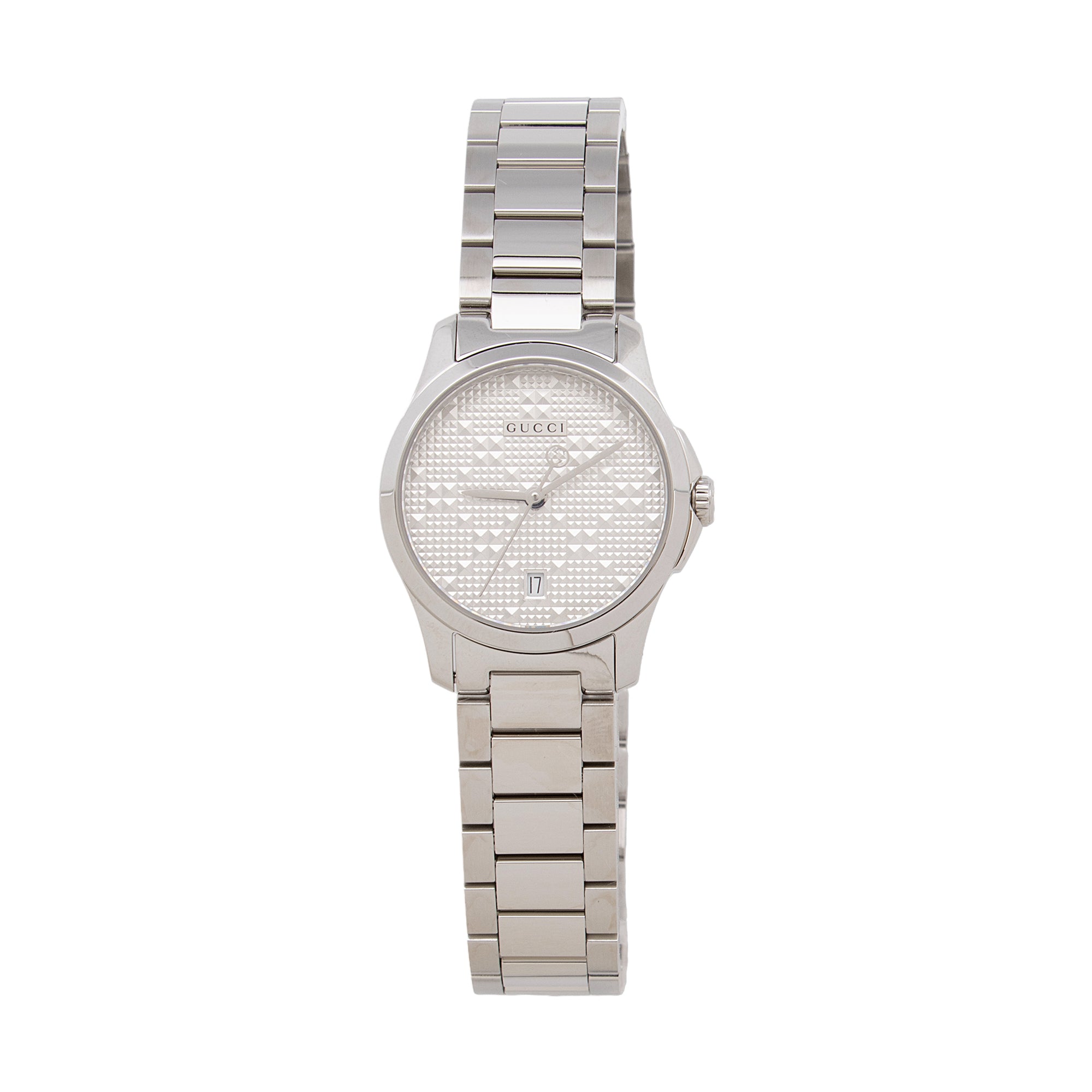 Gucci Stainless Steel Diamante G-Timeless Watch (SHF-U0NPIx)