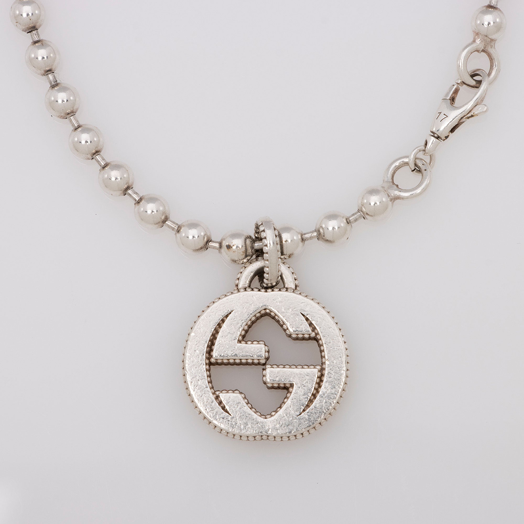 Gucci Sterling Silver Interlocking G Boule Chain Bracelet (SHF-oqBSBp)