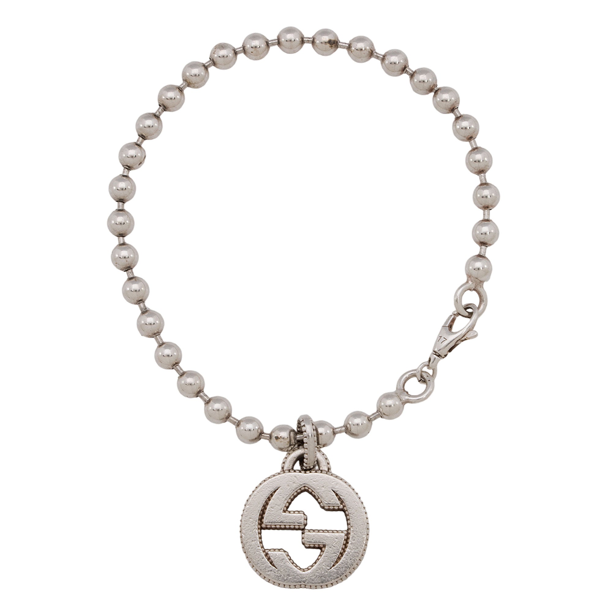 Gucci Sterling Silver Interlocking G Boule Chain Bracelet (SHF-oqBSBp)