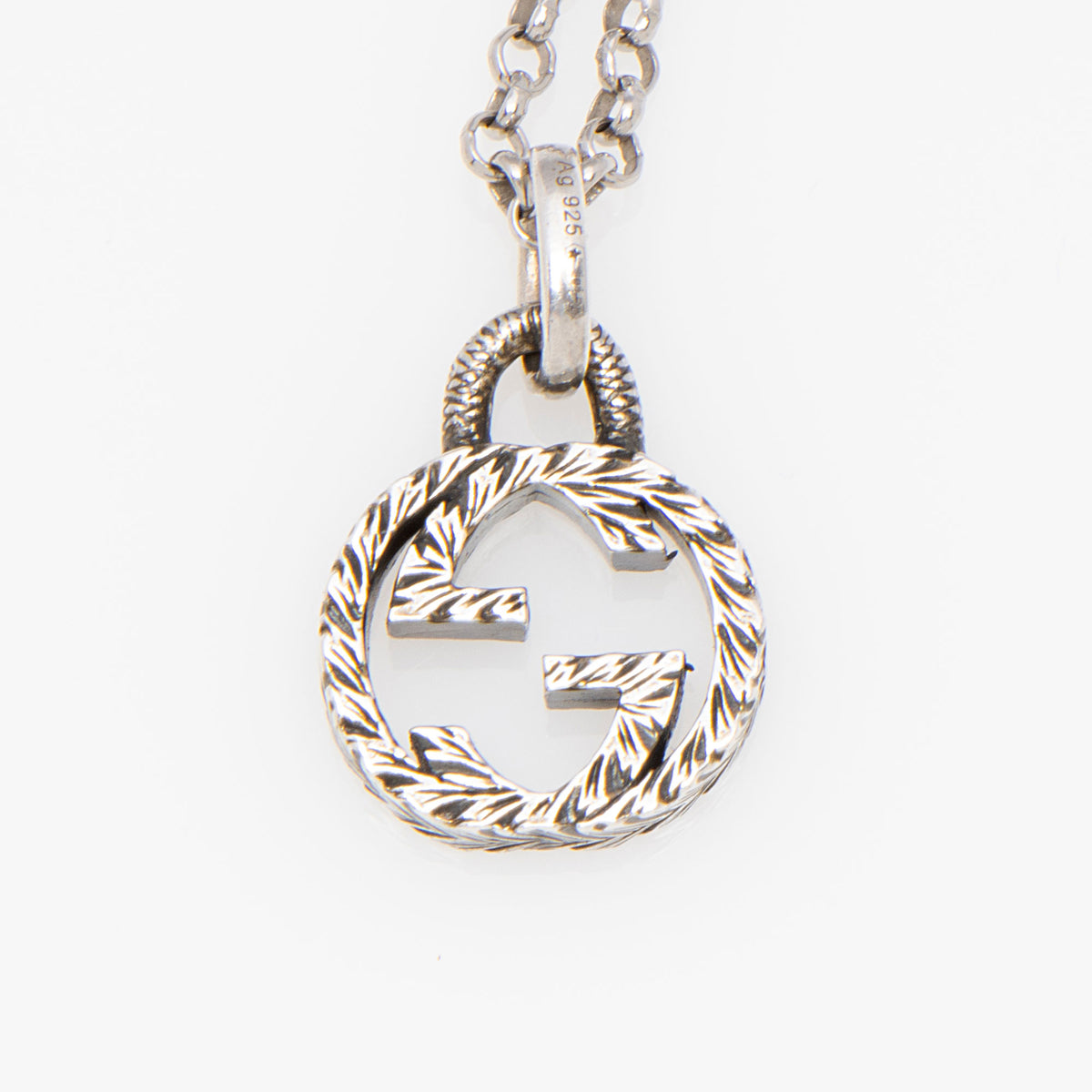 Gucci Sterling Silver Interlocking G Necklace