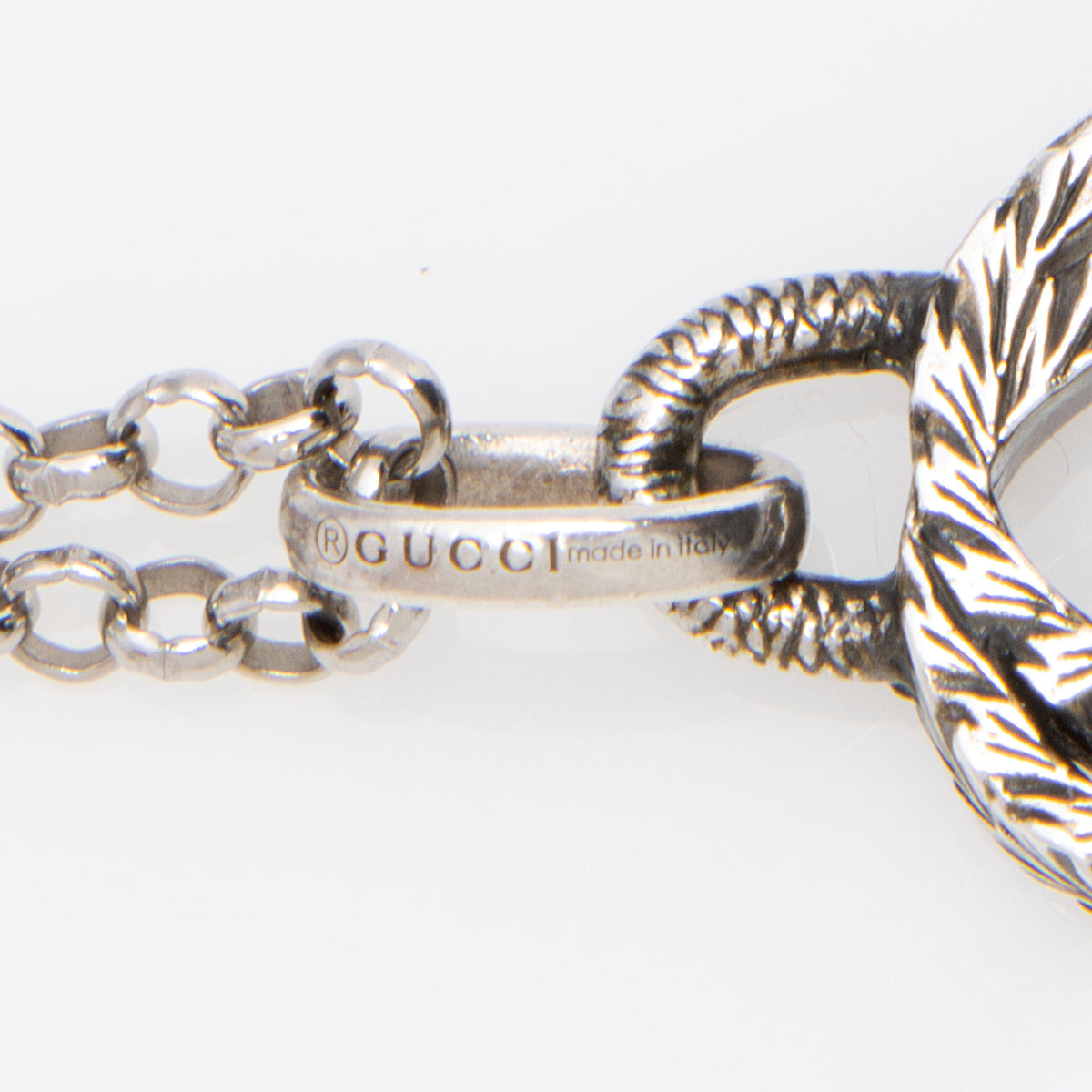 Gucci Sterling Silver Interlocking G Necklace