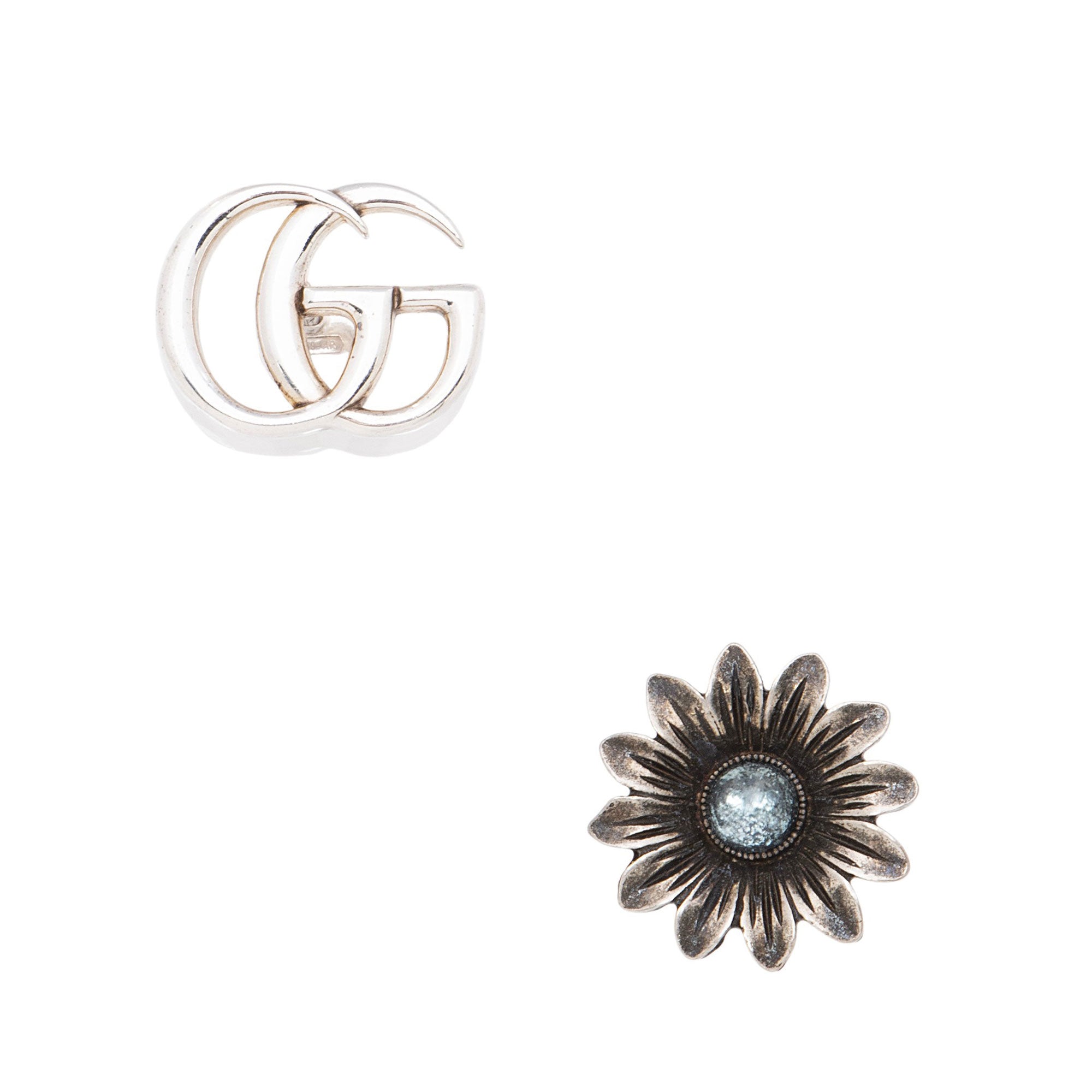 Gucci Sterling Silver Marmont Flower Stud Earrings
