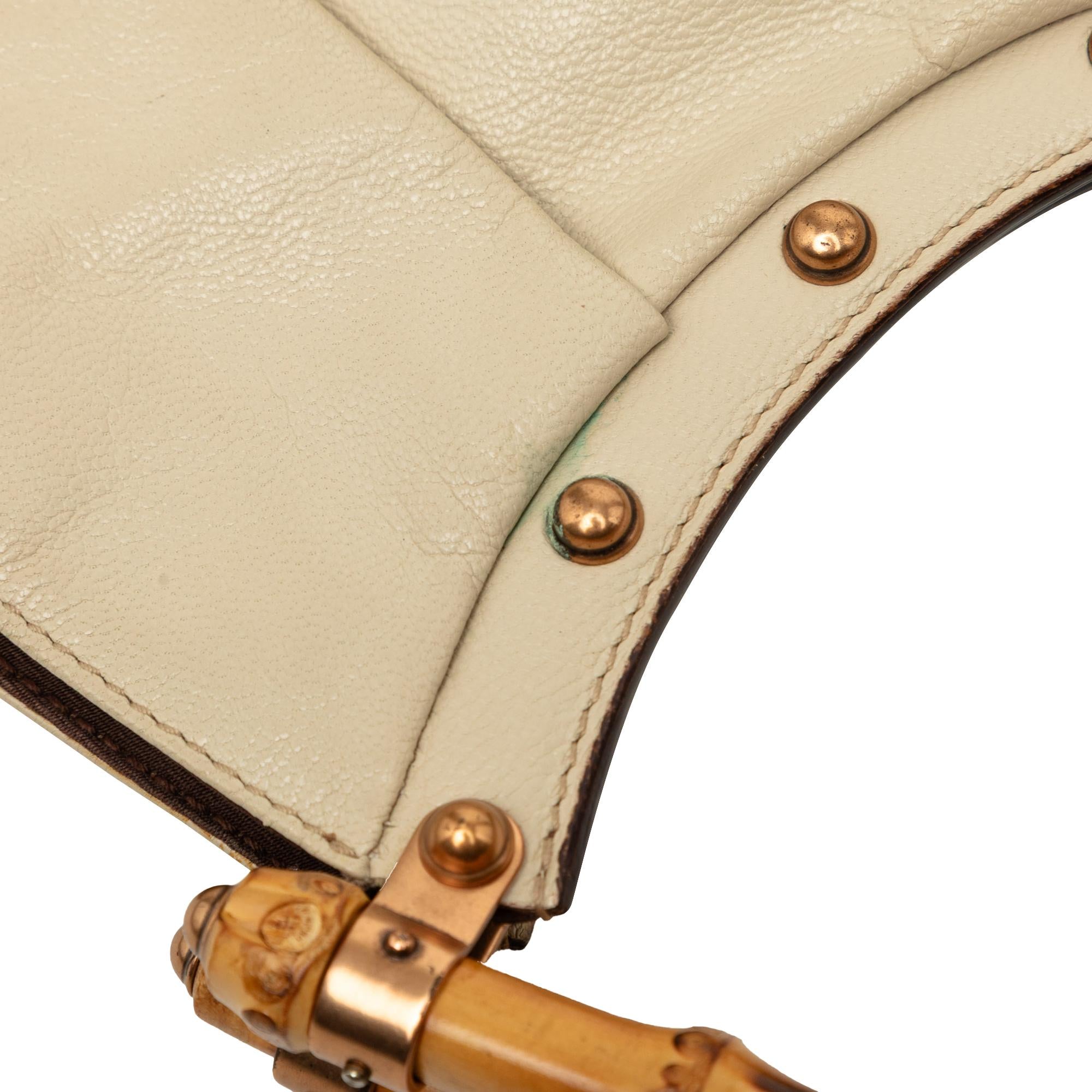 Gucci Studded Calfskin Bamboo Hobo
