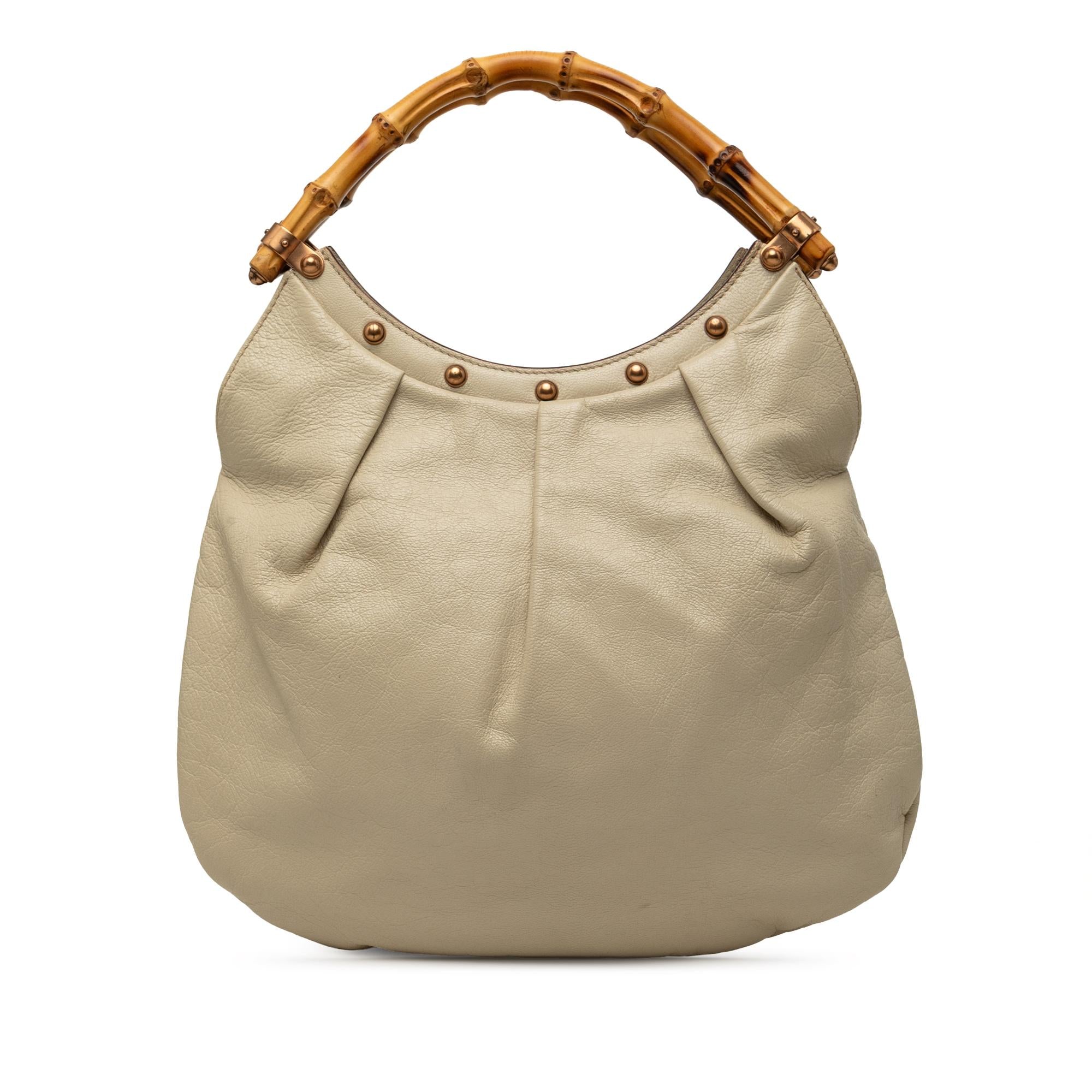Gucci Studded Calfskin Bamboo Hobo