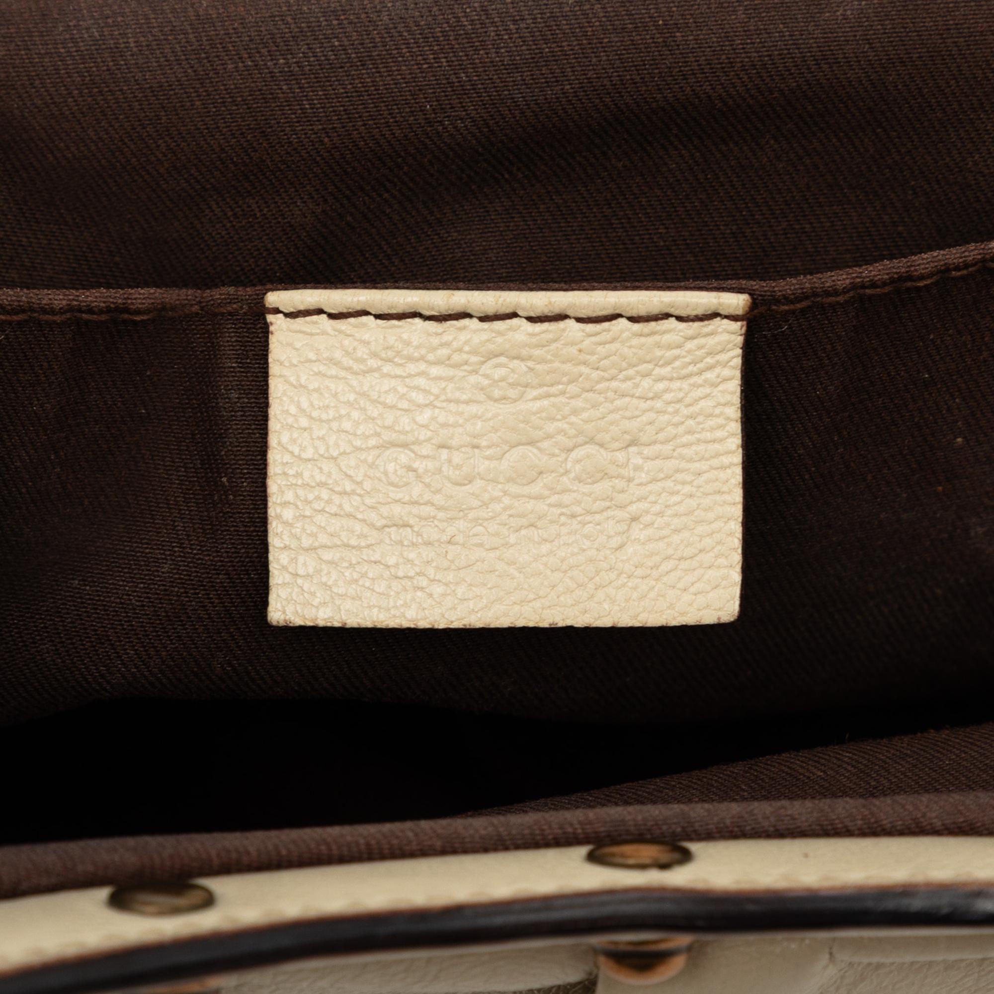Gucci Studded Calfskin Bamboo Hobo