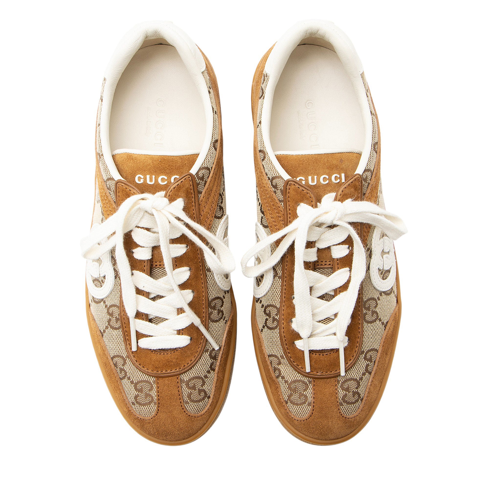 Gucci Suede GG Canvas G75 Sneakers - Size 6.5 / 36.5