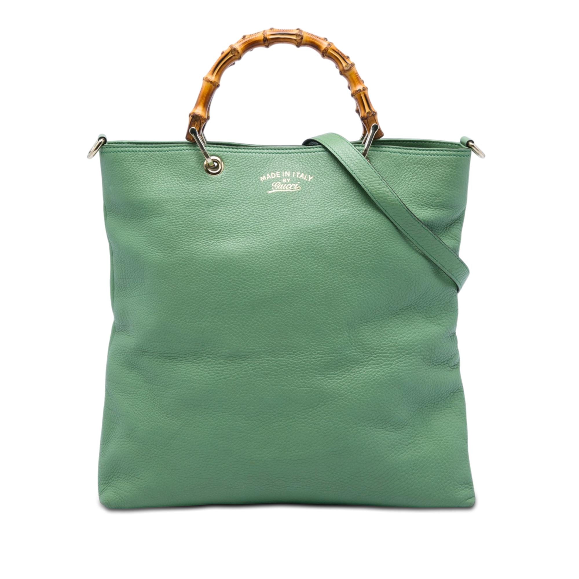 Gucci Tall Calfskin Bamboo Shopper Tote