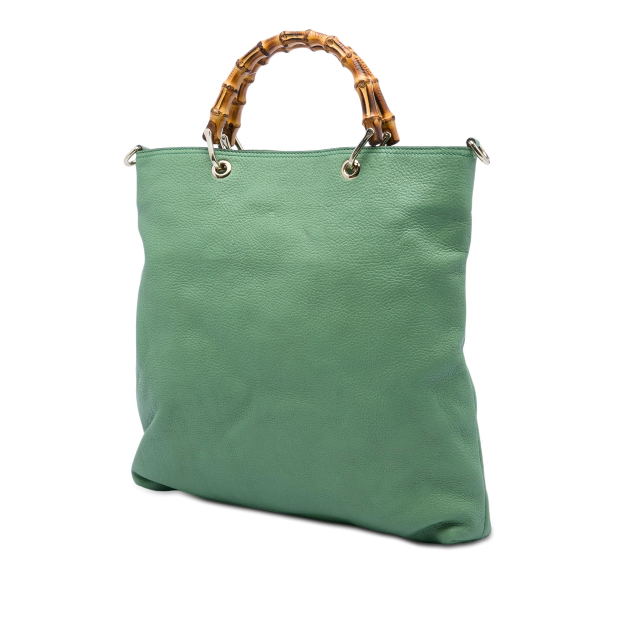 Gucci Tall Calfskin Bamboo Shopper Tote
