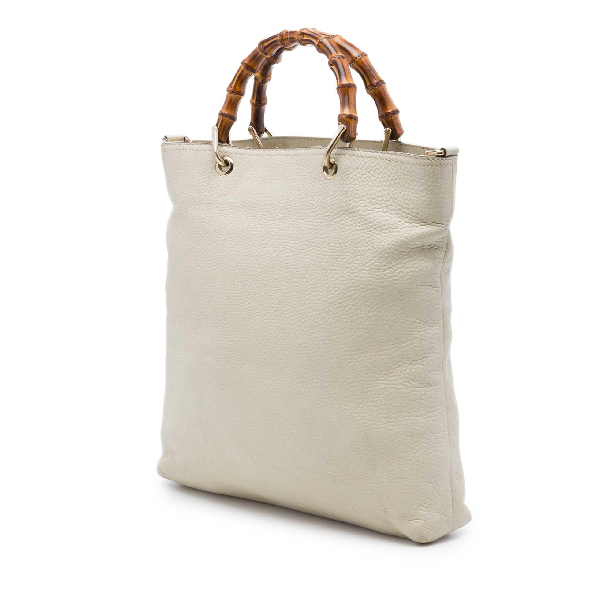 Gucci Tall Calfskin Bamboo Shopper Tote