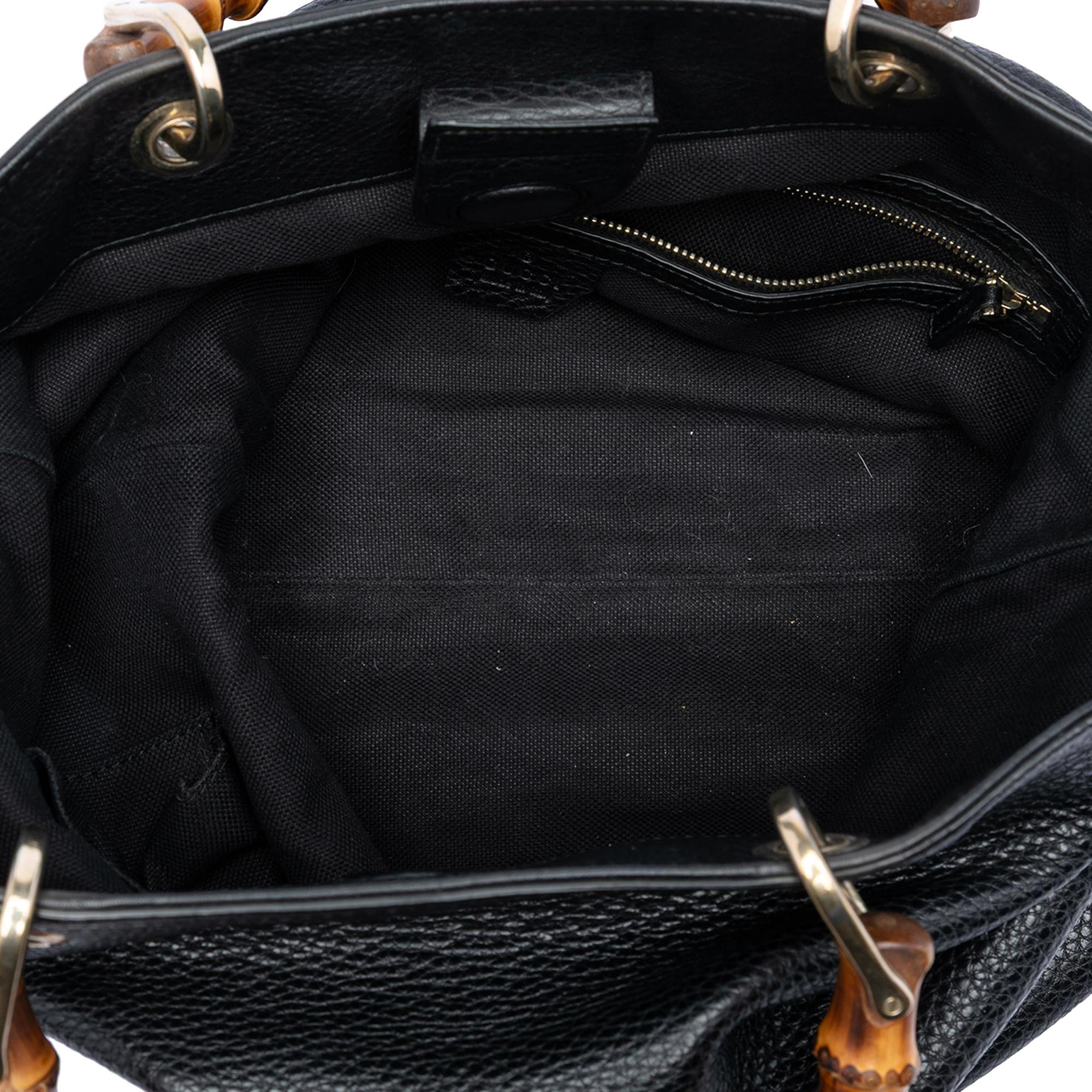 Gucci Tall Leather Bamboo Shopper Tote