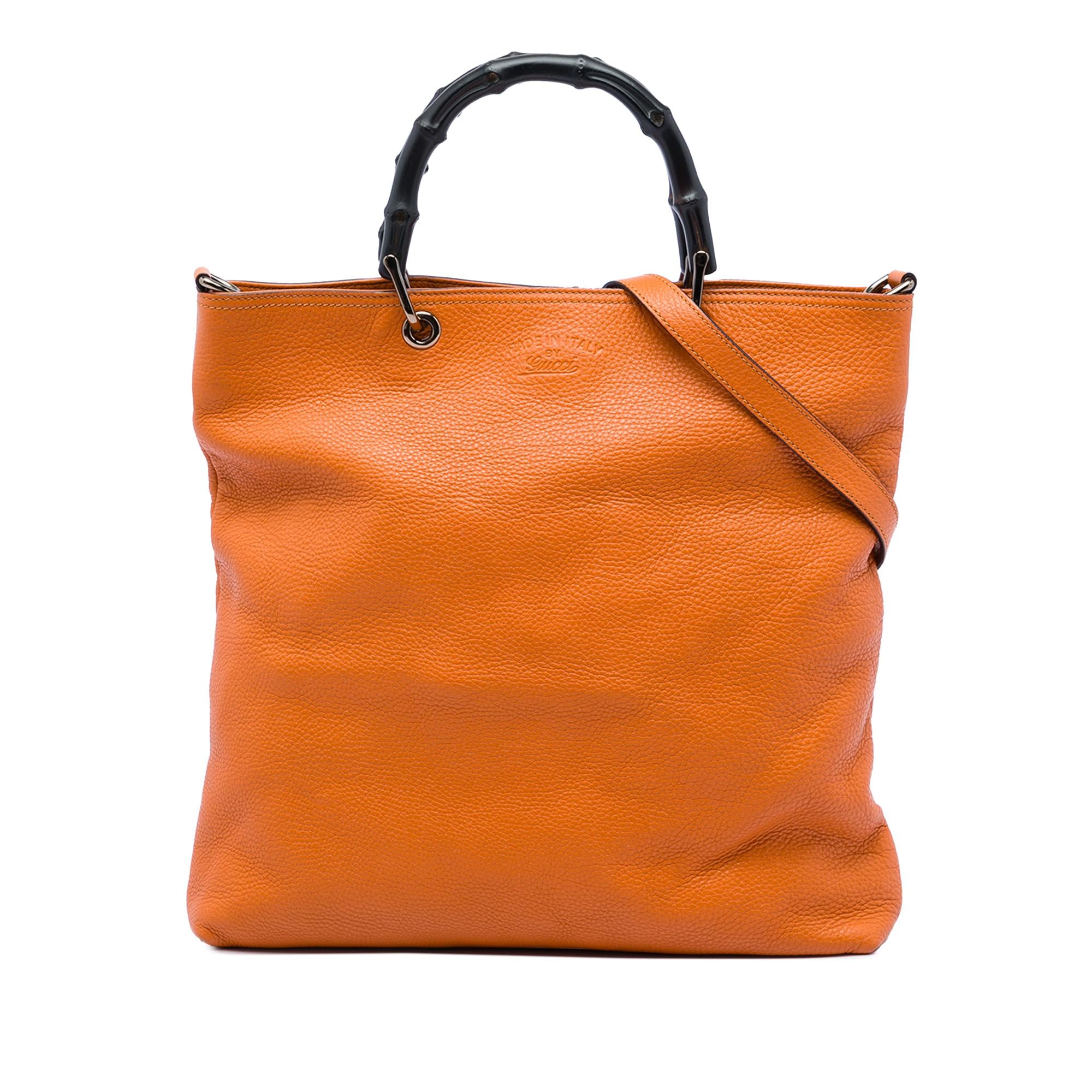 Gucci Tall Leather Bamboo Shopper Tote