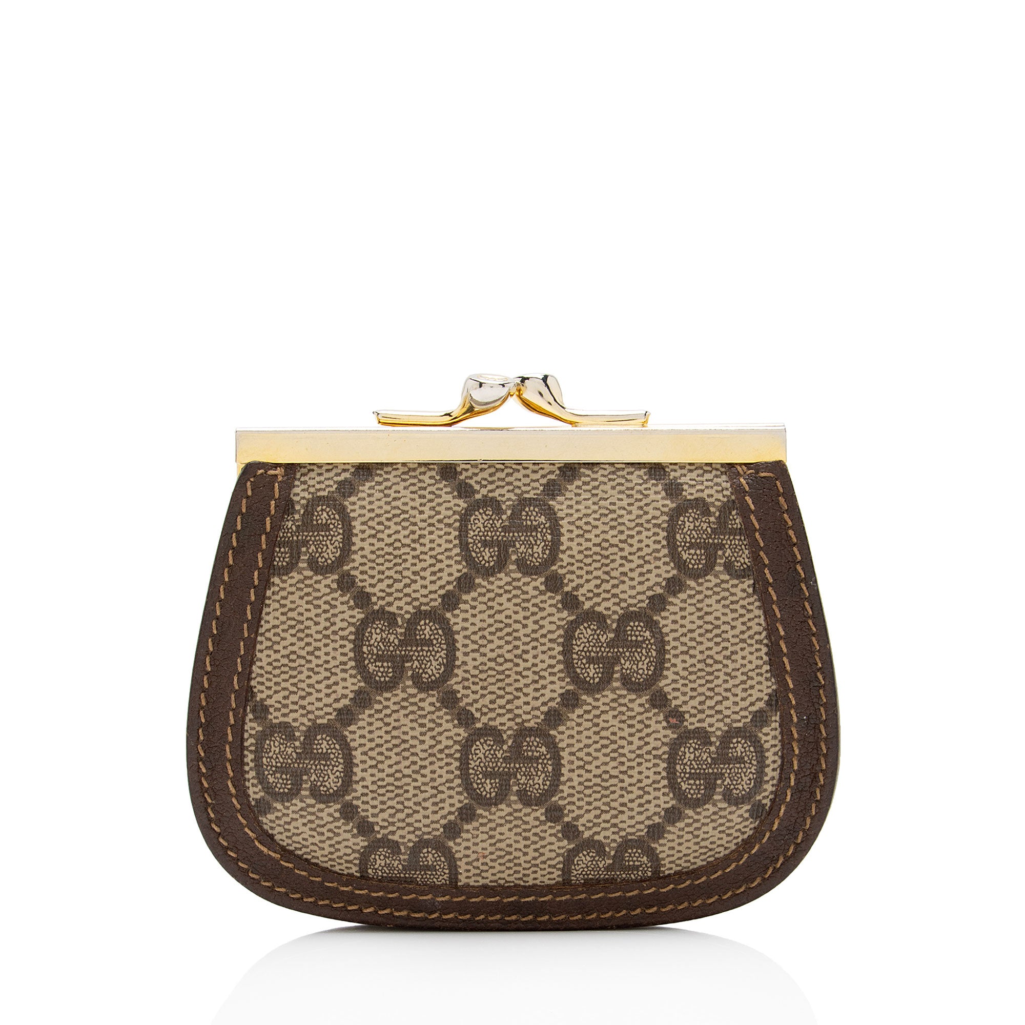 Gucci Vintage GG Supreme Kiss Lock Coin Pouch (SHF-xxZ0al)