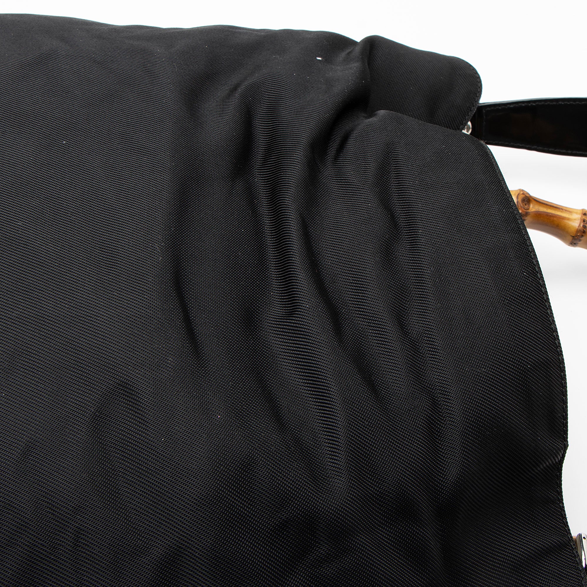 Gucci Vintage Nylon Bamboo Shoulder Bag