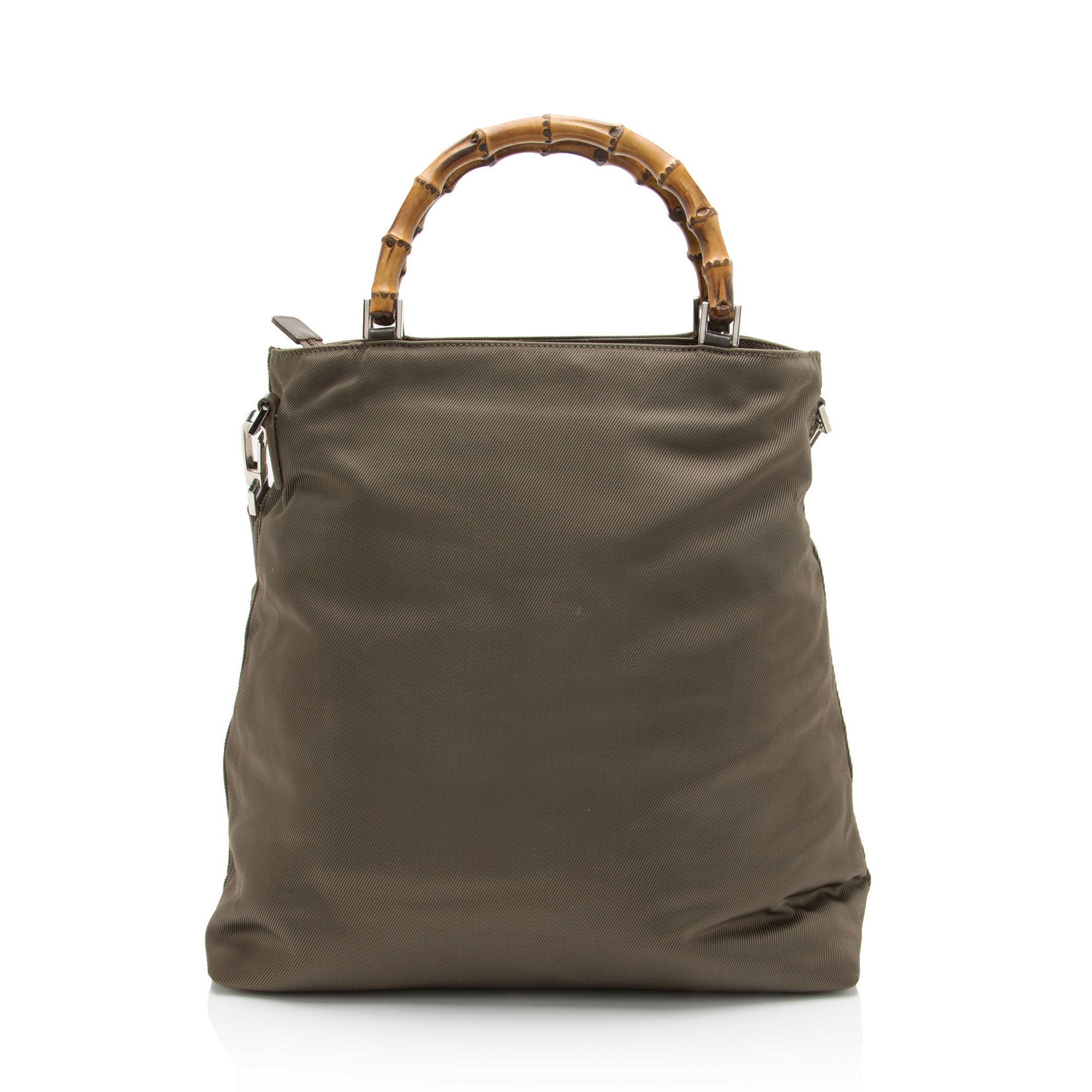 Gucci Vintage Quilted Nylon Bamboo Tote