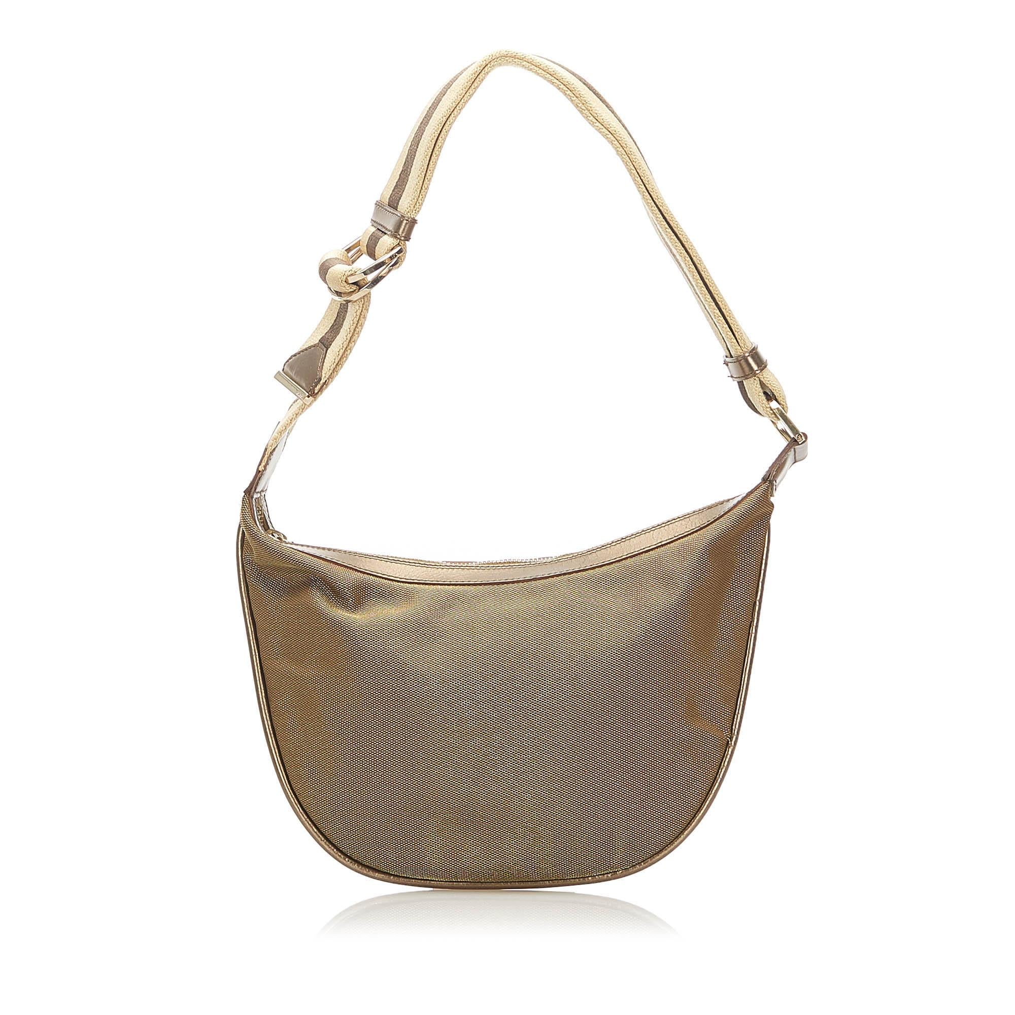 Gucci Web Canvas Shoulder Bag (SHG-32365)