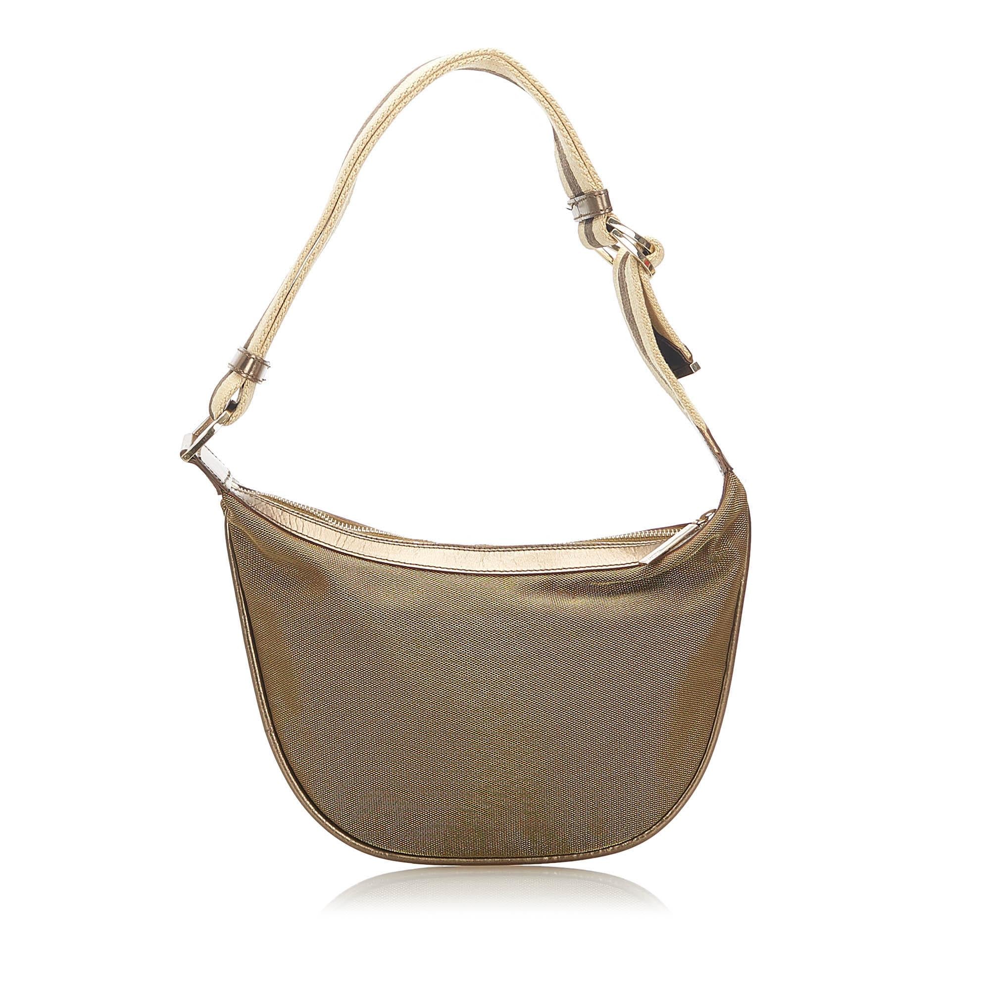 Gucci Web Canvas Shoulder Bag (SHG-32365)