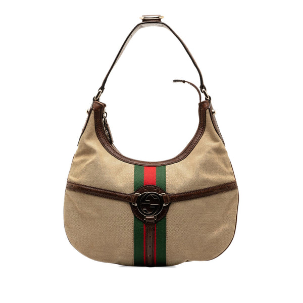 Gucci Web Reins Canvas Hobo Bag (SHG-qCOzMw)