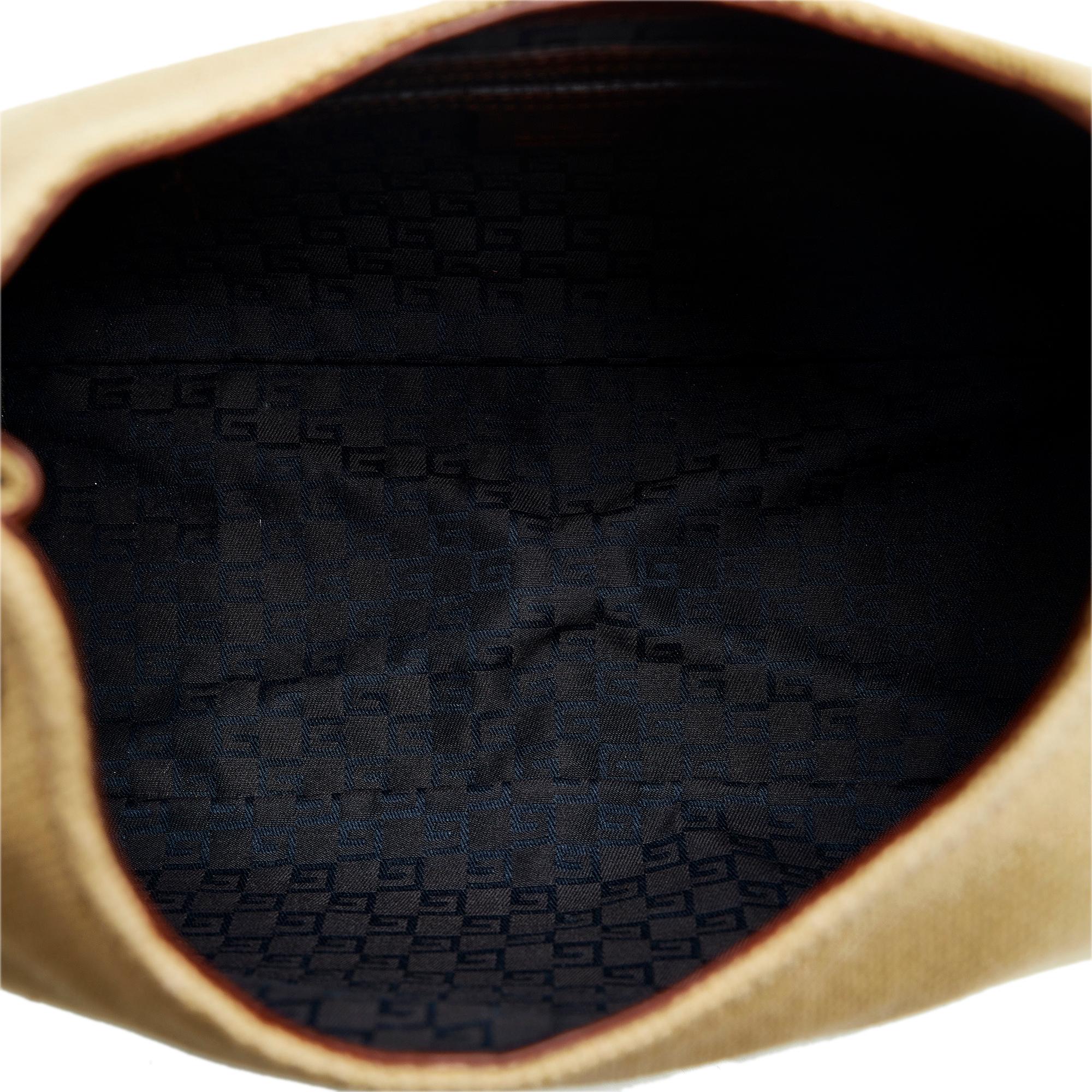 Gucci Wood Handle Canvas Handbag (SHG-zB1eEr)