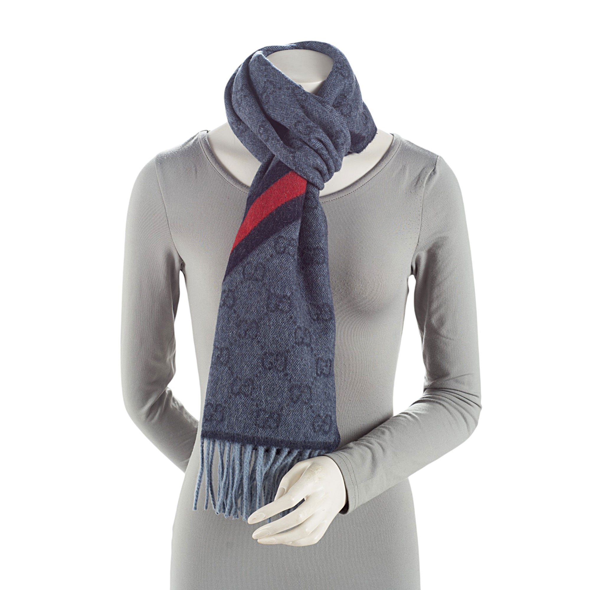 Gucci Wool Angora GG Web New Nikky Scarf (SHF-Akwix8)