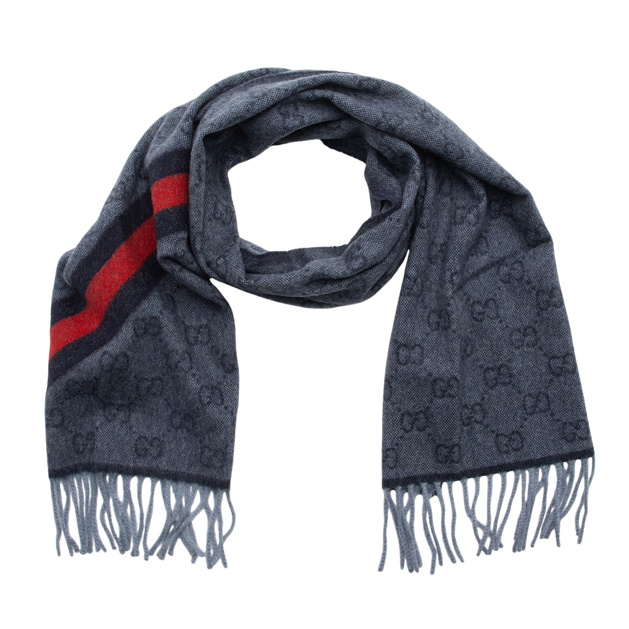 Gucci Wool Angora GG Web New Nikky Scarf (SHF-Akwix8)