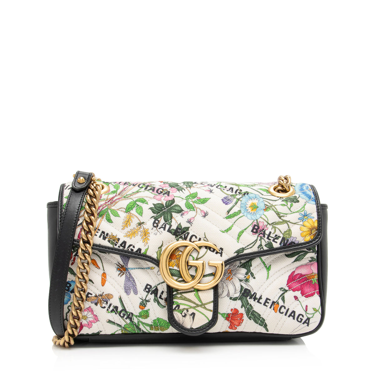 Gucci x Balenciaga Canvas Flora GG Marmont The Hacker Project Small Fl