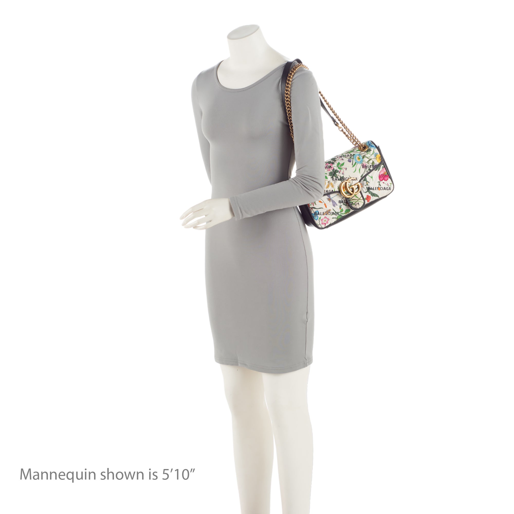 Gucci x Balenciaga Canvas Flora GG Marmont The Hacker Project Small Flap Shoulder Bag (SHF-nCZEe5)