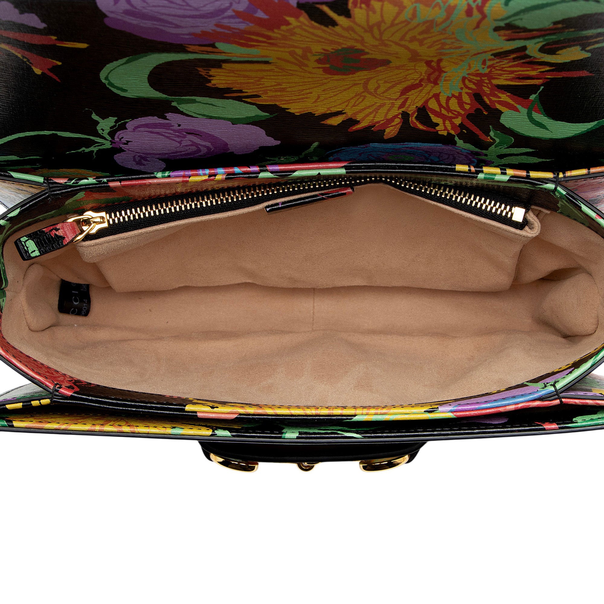 Gucci x Ken Scott Leather Floral Horsebit 1955 Medium Shoulder Bag
