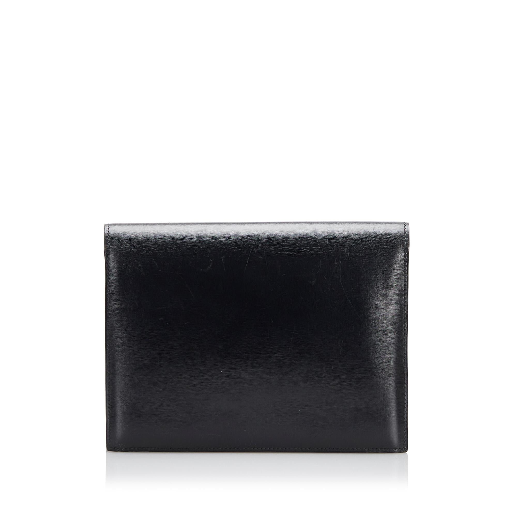 Hermes Box Calf Leather Clutch Bag (SHG-ZZYtmS)