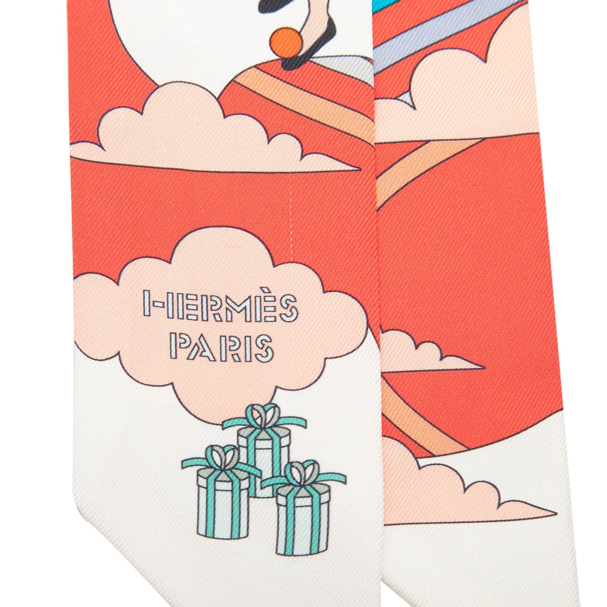 Hermes Carres Volants Silk Twilly Scarf