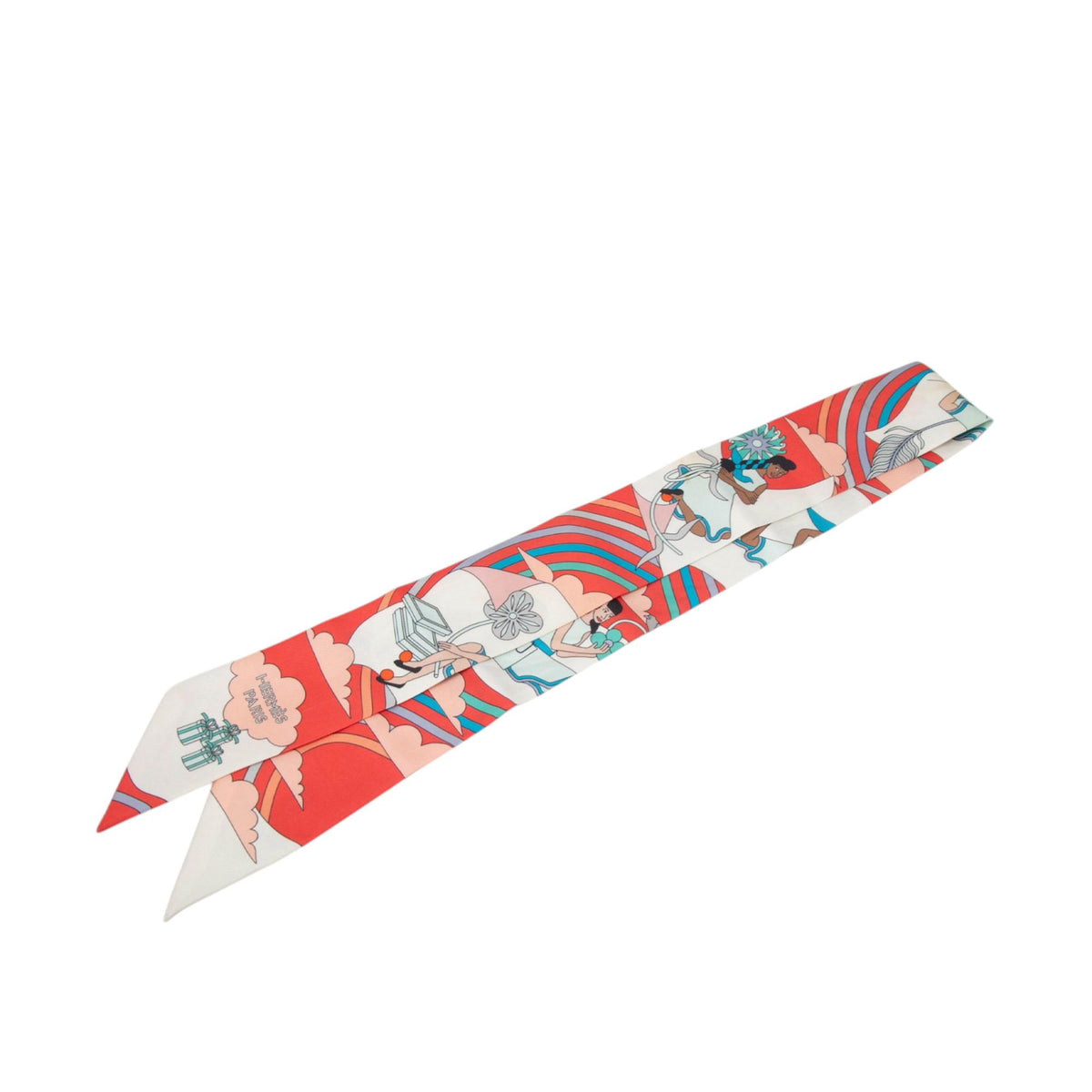 Hermes Carres Volants Silk Twilly Scarf
