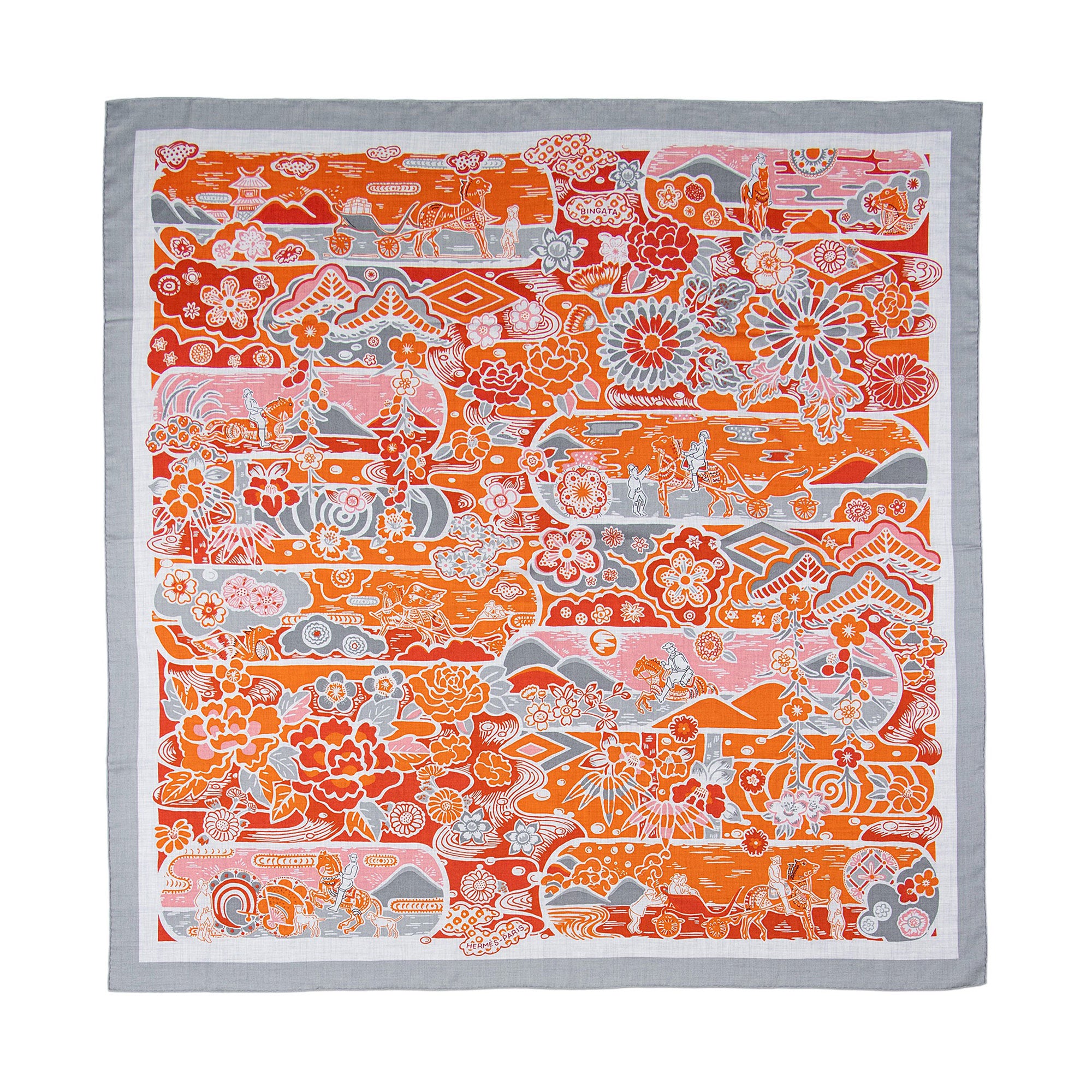 Hermes Cashmere Silk Bingata 140cm Shawl (SHF-UMVLkU)