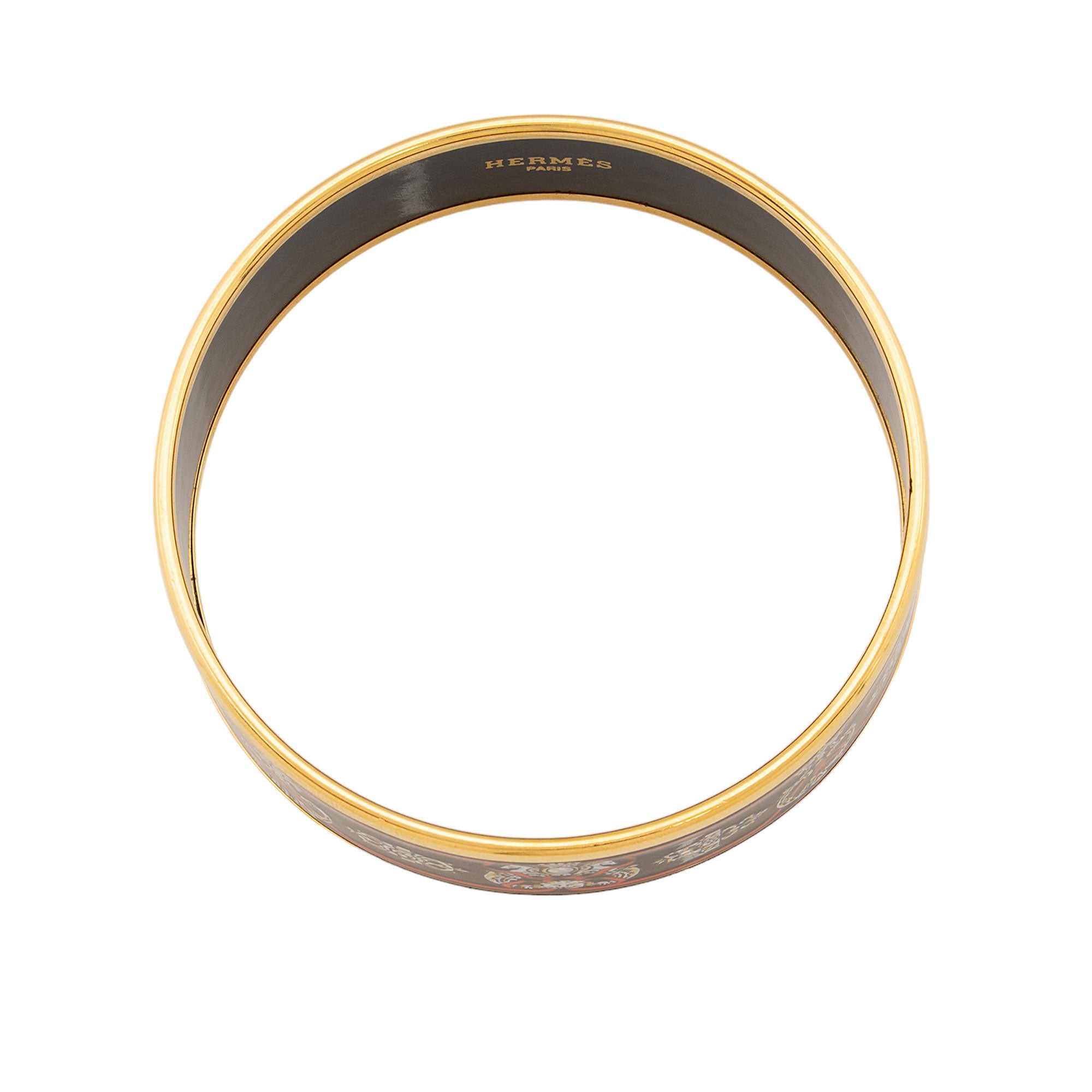 Hermes Printed Enamel Bangle Bracelet (SHF-4D6XUd)
