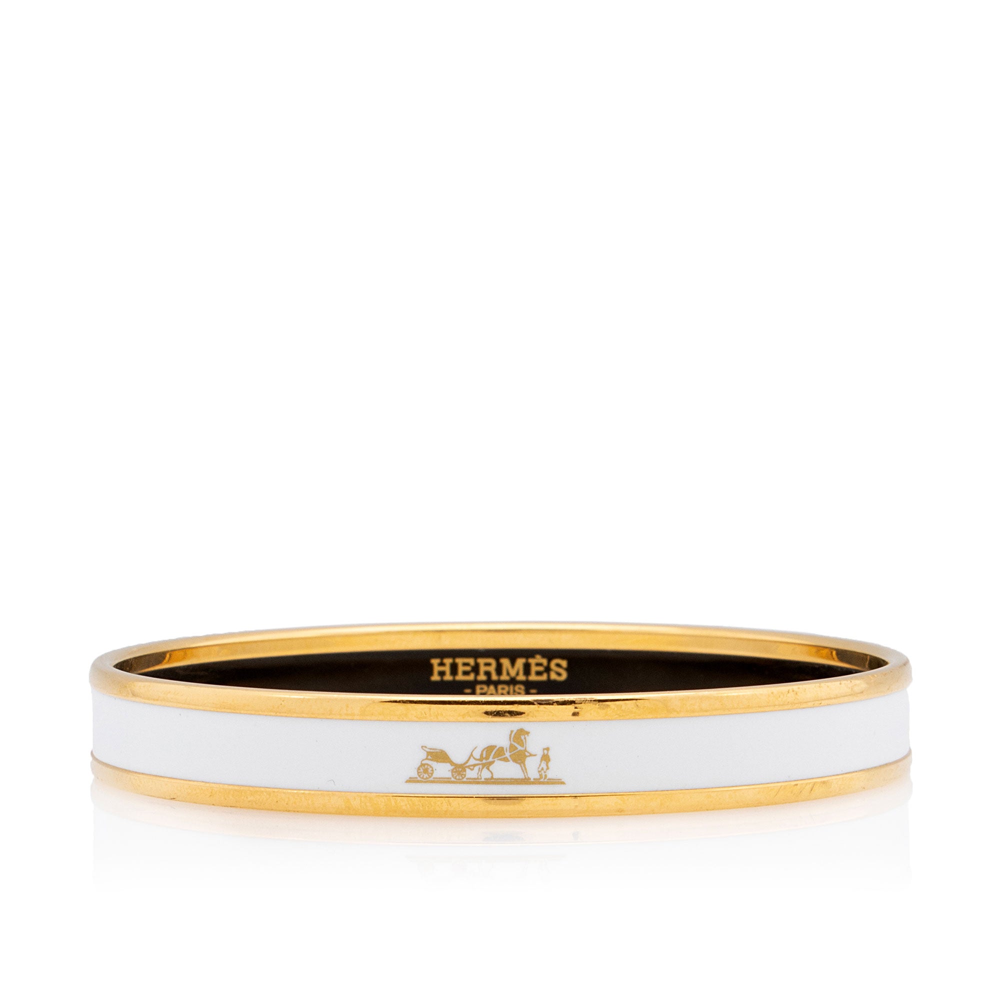 Hermes Enamel Caleche Narrow Bangle