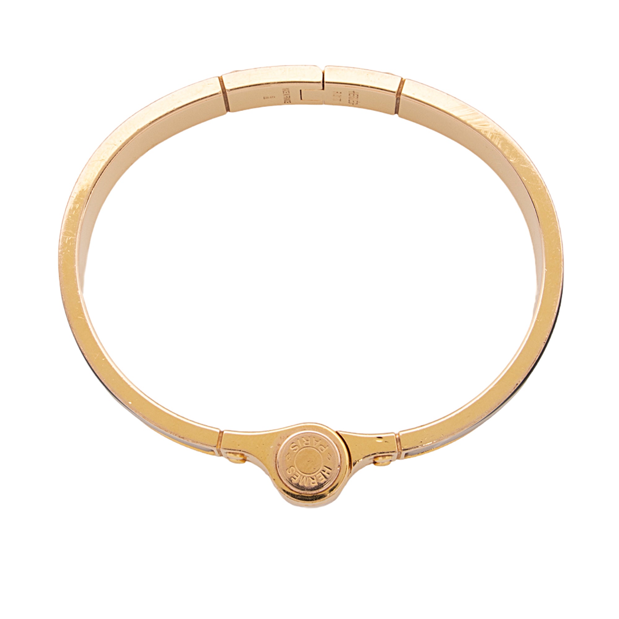 Hermes Enamel Hinged Narrow Bracelet (SHF-uSl09P)