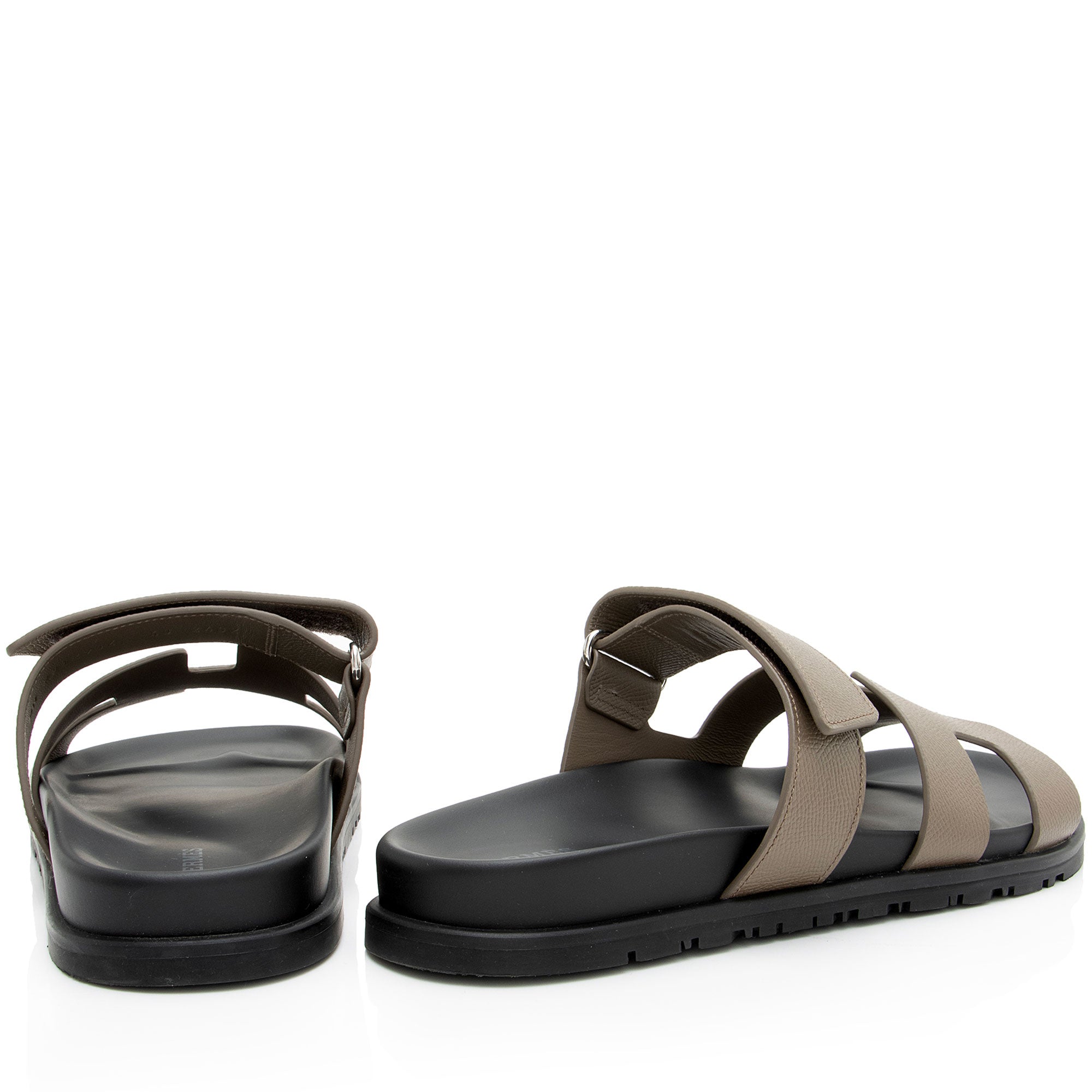 Hermes Epsom Calfskin Chypre Slide Sandals - Size 10 / 40