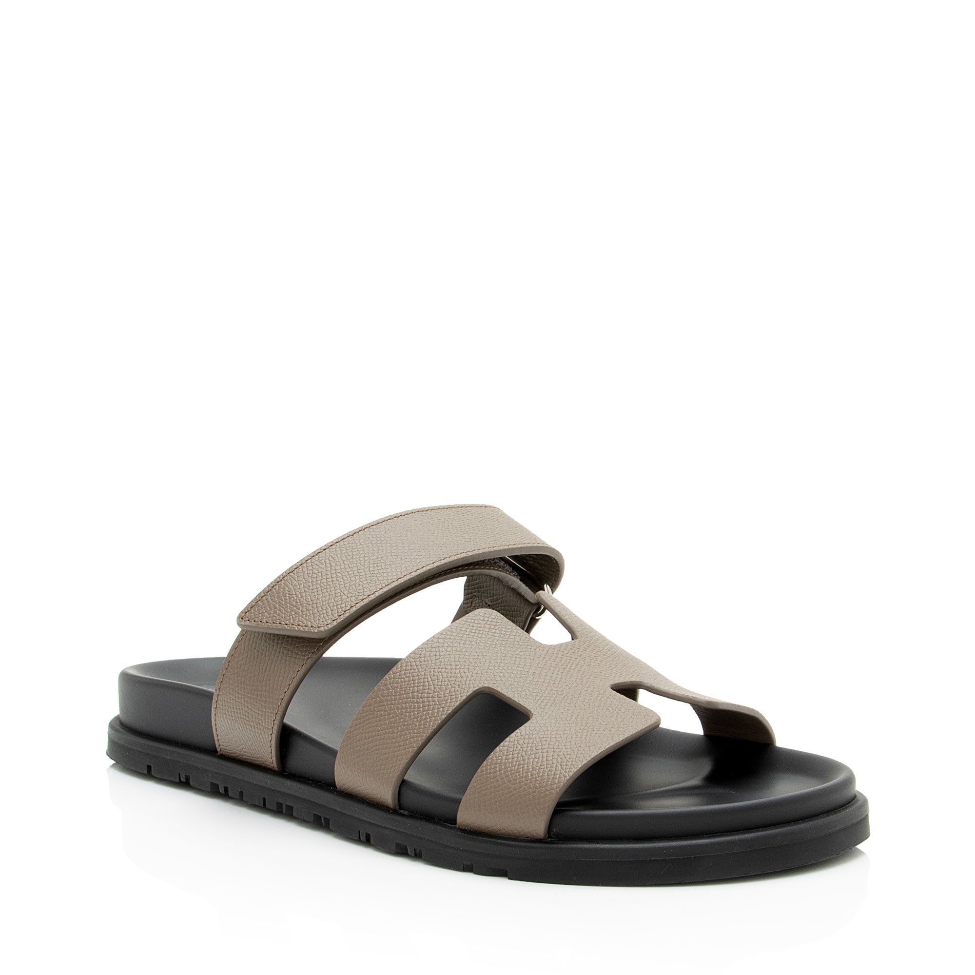 Hermes Epsom Calfskin Chypre Slide Sandals - Size 10 / 40
