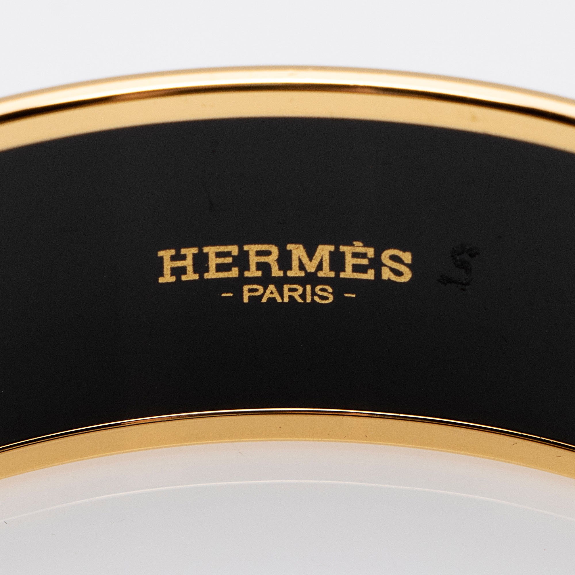 Hermes Harnais Des Presidents Printed Enamel Wide Bracelet