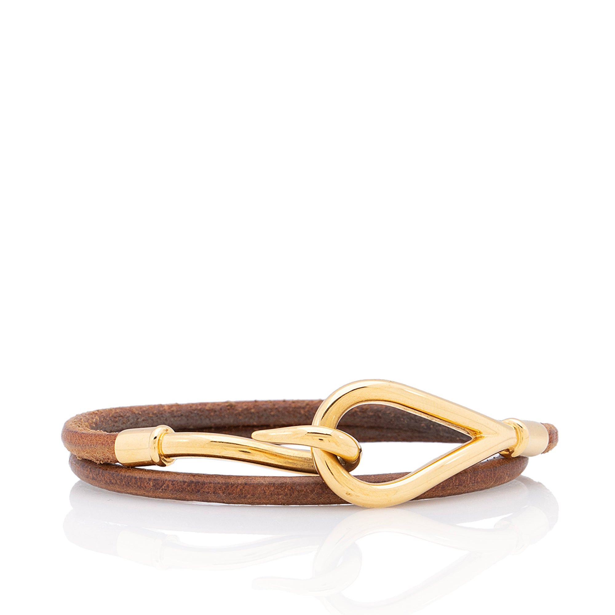 Hermes Leather Jumbo Hook Double Tour Bracelet