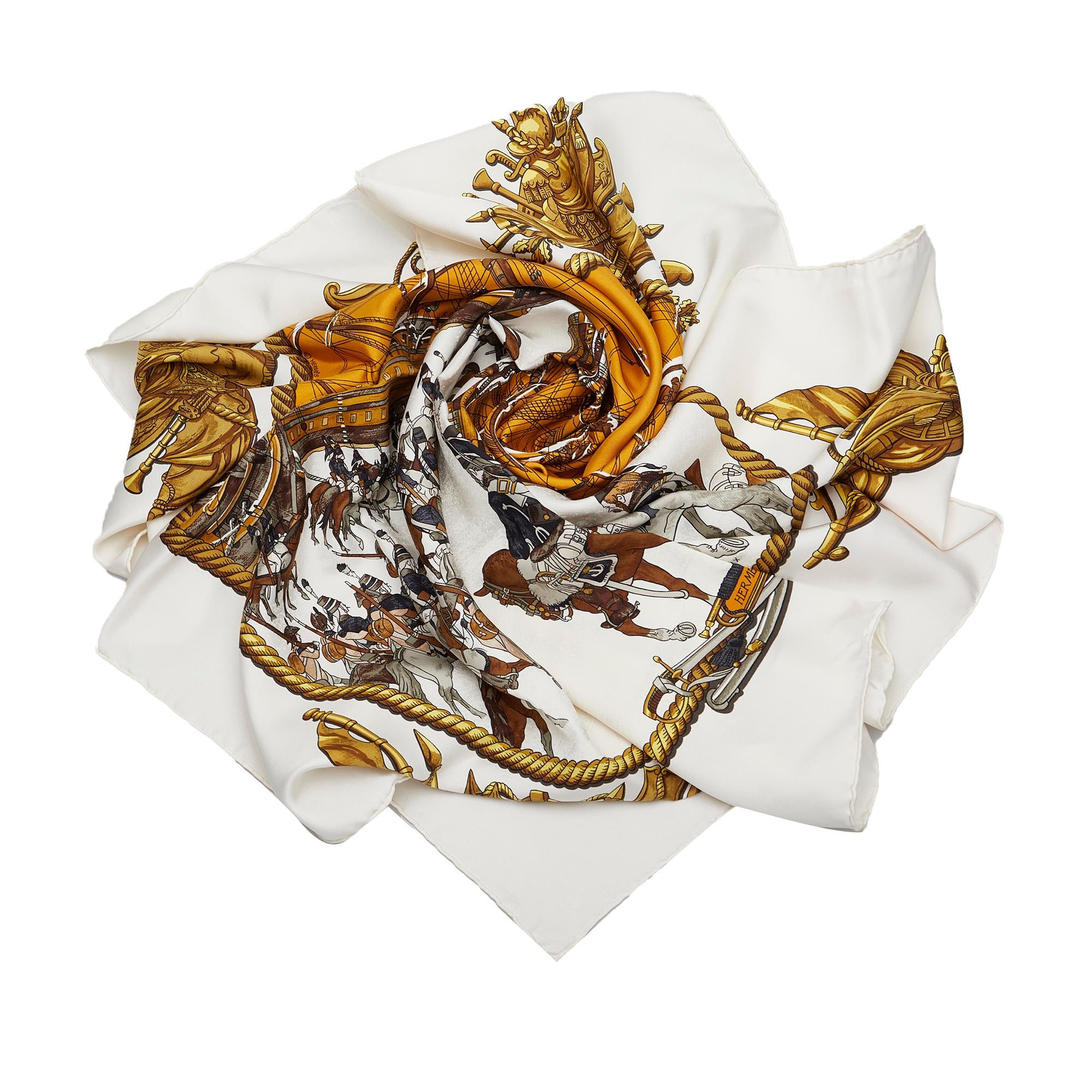 Hermes Marine et Cavalerie Silk Scarf (SHG-36430)