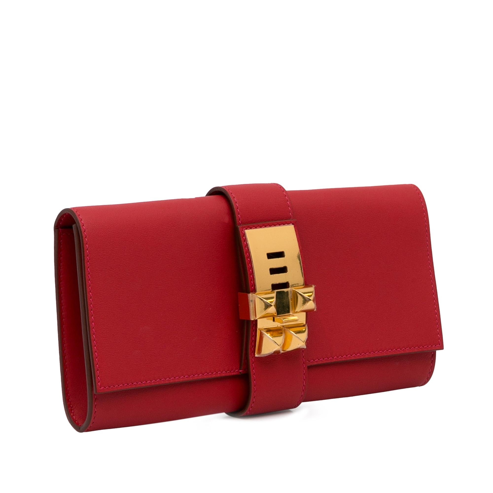Hermes Medor Leather Clutch Bag (SHG-28xEUn)