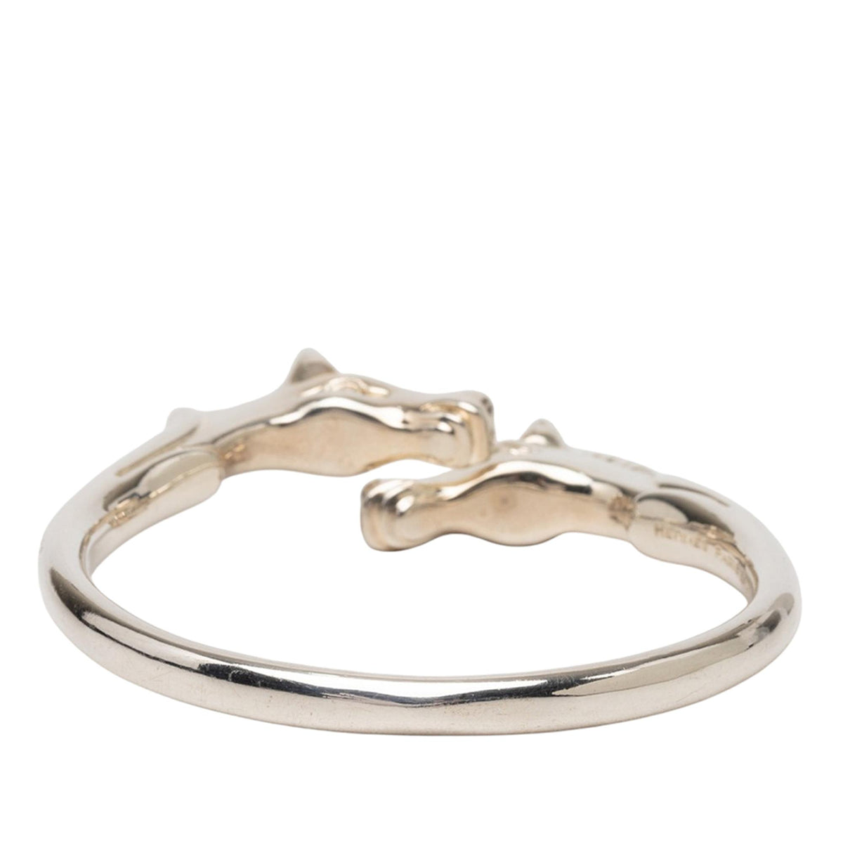 Hermes Palladium Plated Ravinet d Enfert Double Horse Head Bracelet