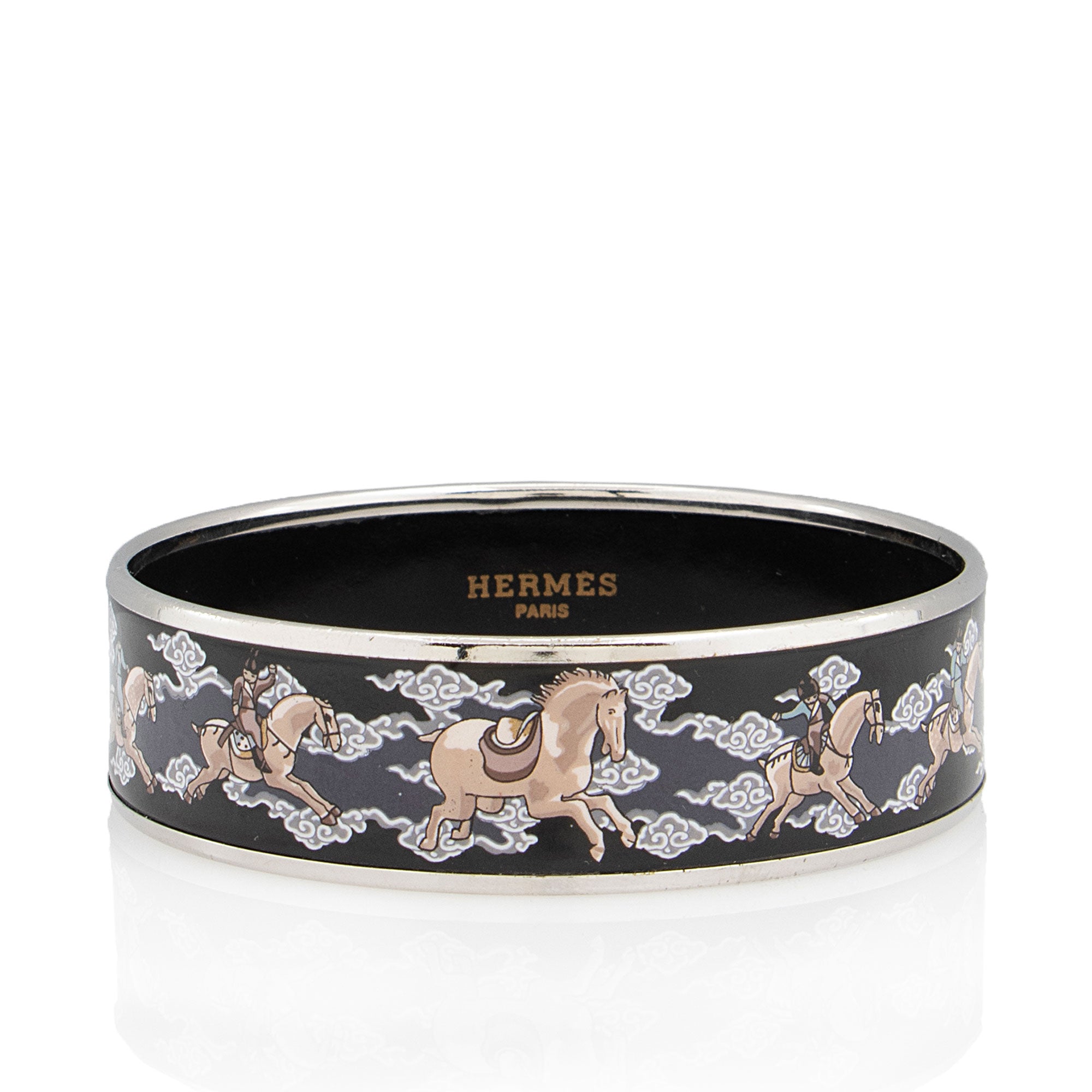 Hermes Printed Enamel Wide Bangle