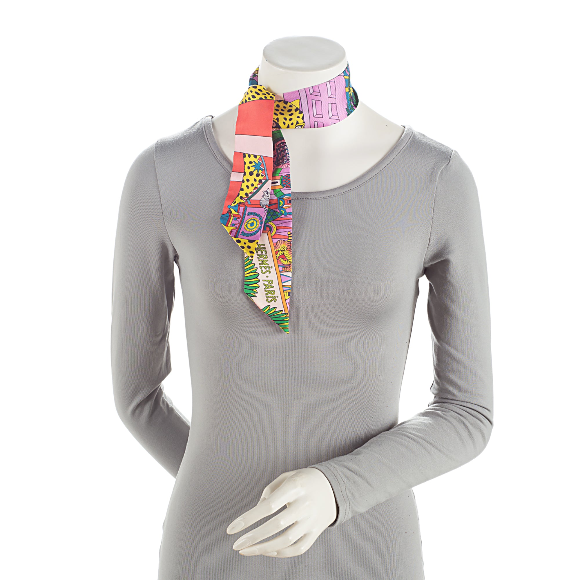 Hermes Silk Animapolis Plumetis Twilly Scarf (SHF-clAepn)