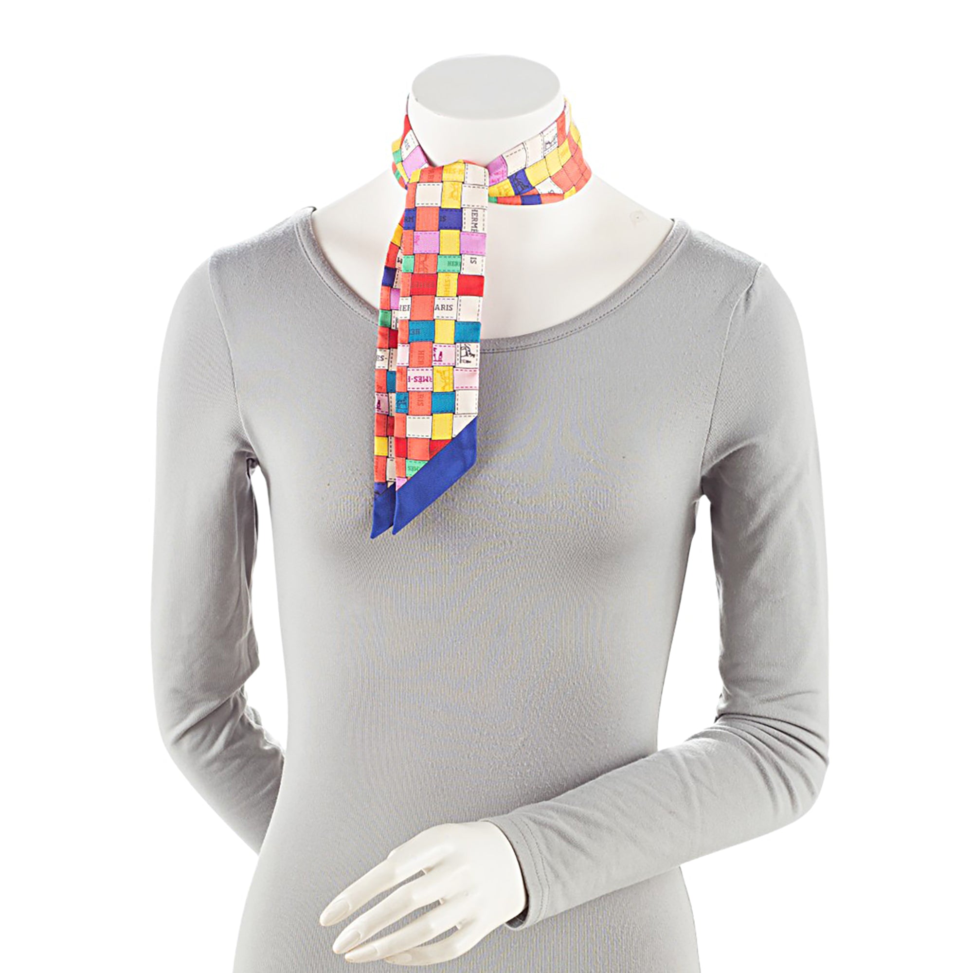 Hermes Silk Bolduc Au Carre Twilly Scarf