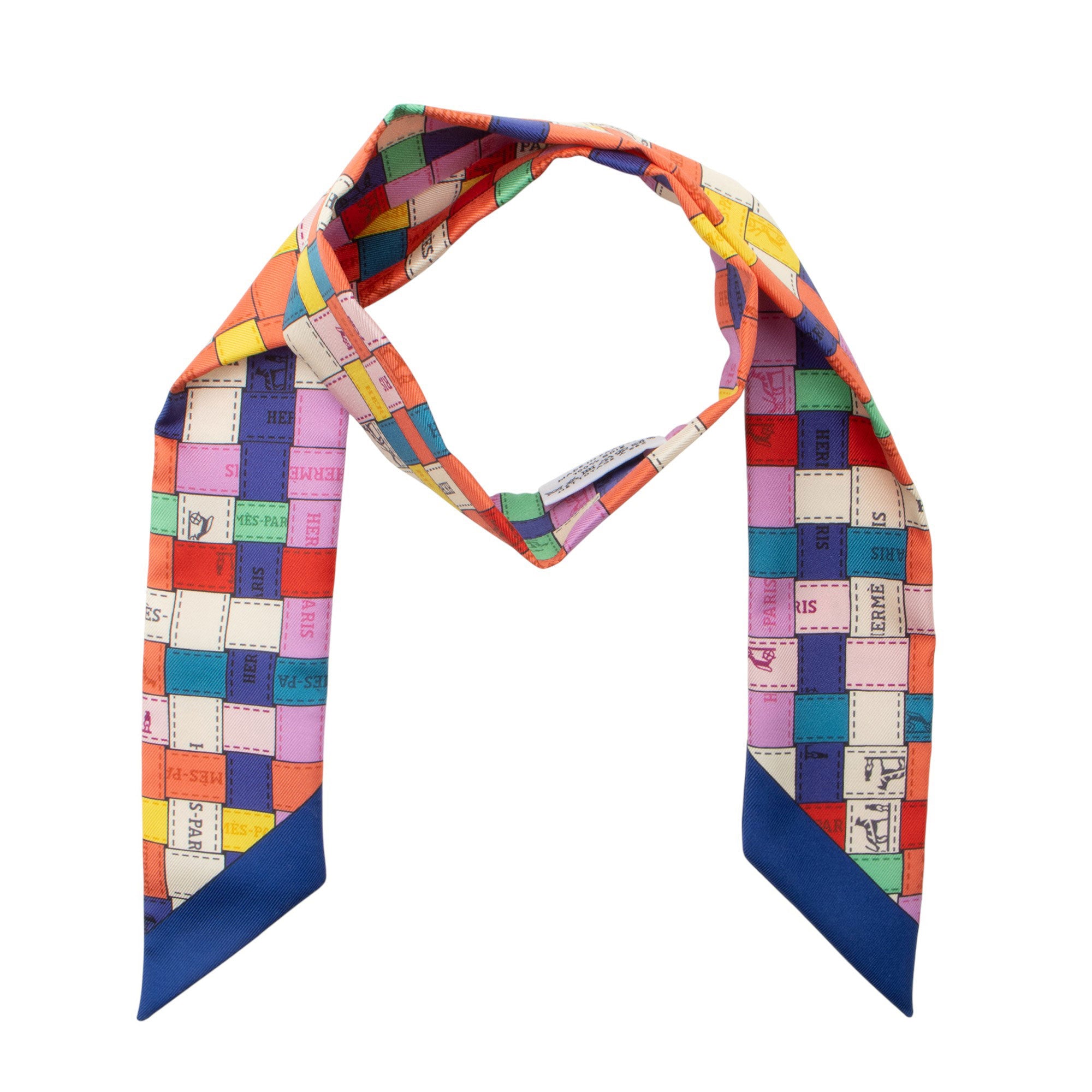 Hermes Silk Bolduc Au Carre Twilly Scarf
